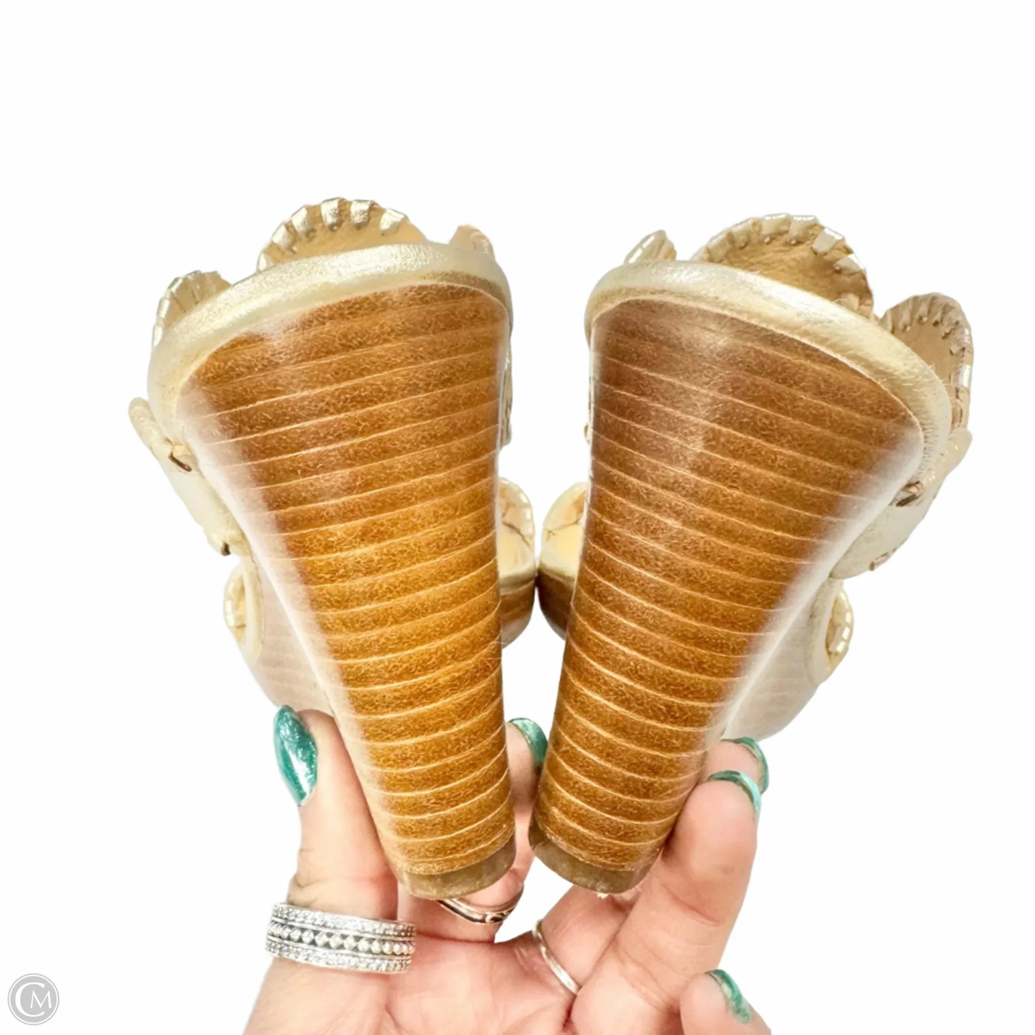 Sandals Heels Wedge By Jack Rogers In Gold, Size: 5.5