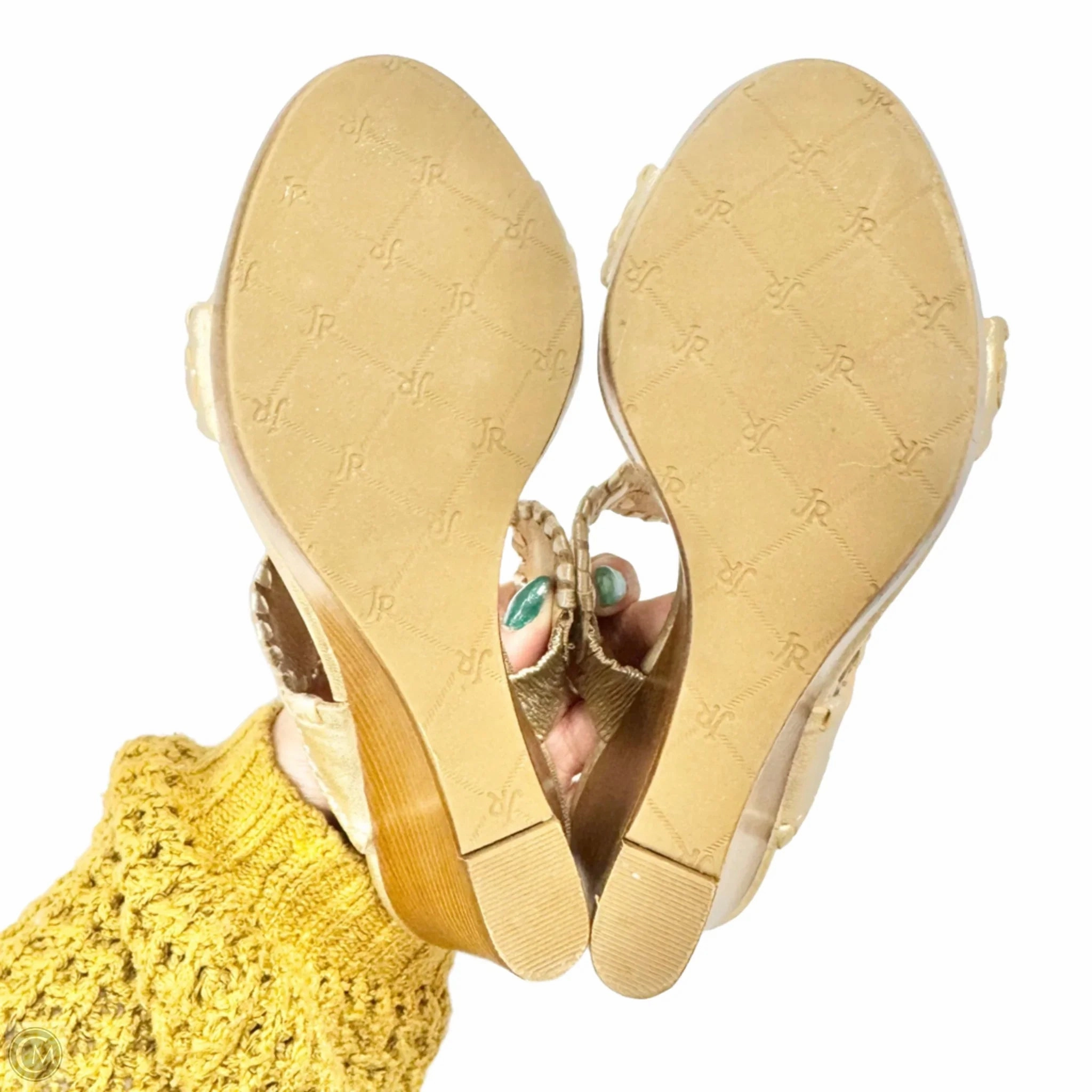 Sandals Heels Wedge By Jack Rogers In Gold, Size: 5.5