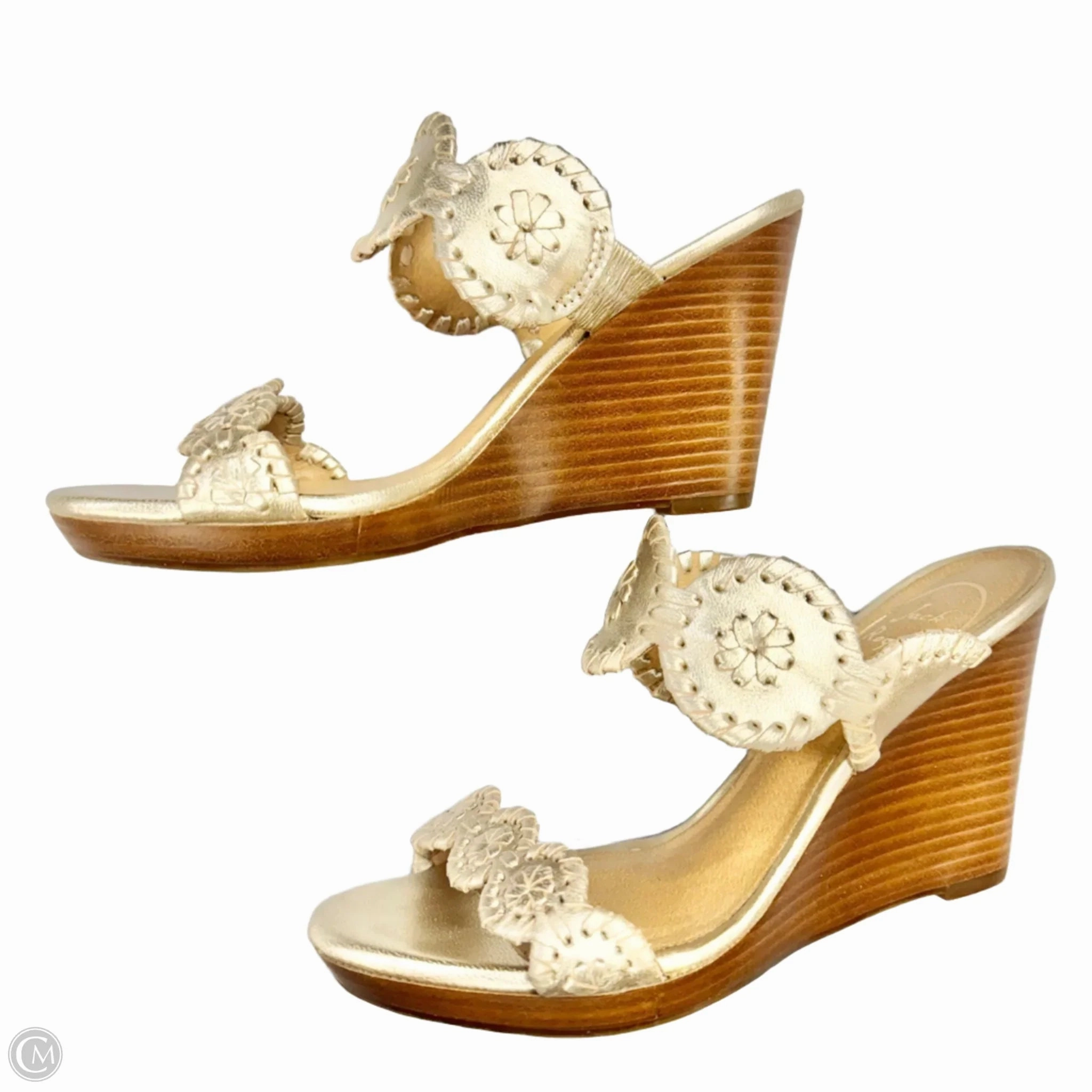 Sandals Heels Wedge By Jack Rogers In Gold, Size: 5.5