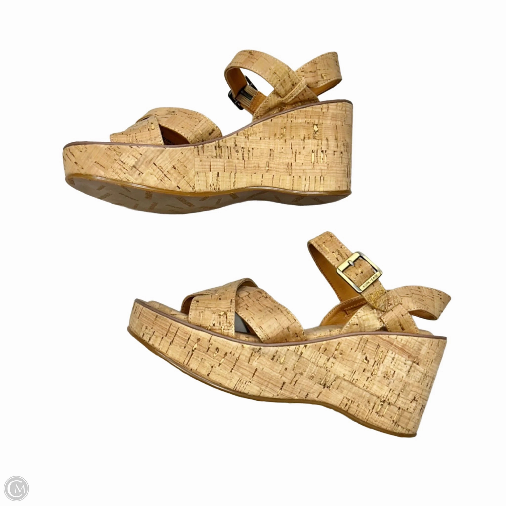 Sandals Heels Wedge By Kork Ease In Tan, Size: 9