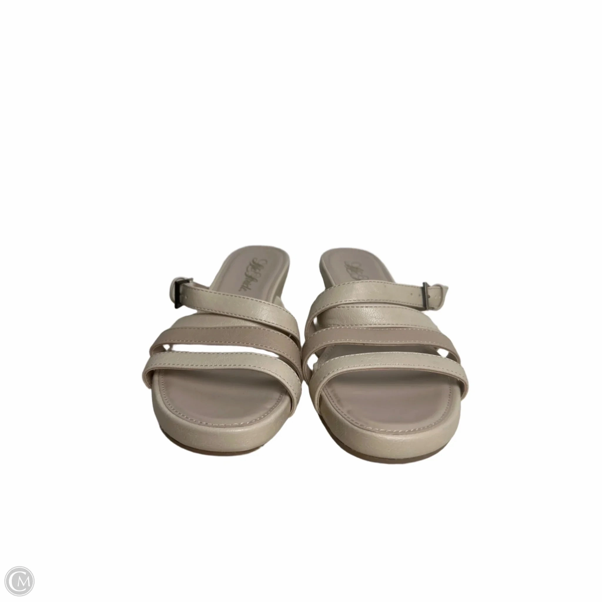 Sandals Heels Wedge By Life Stride In Beige, Size: 8.5