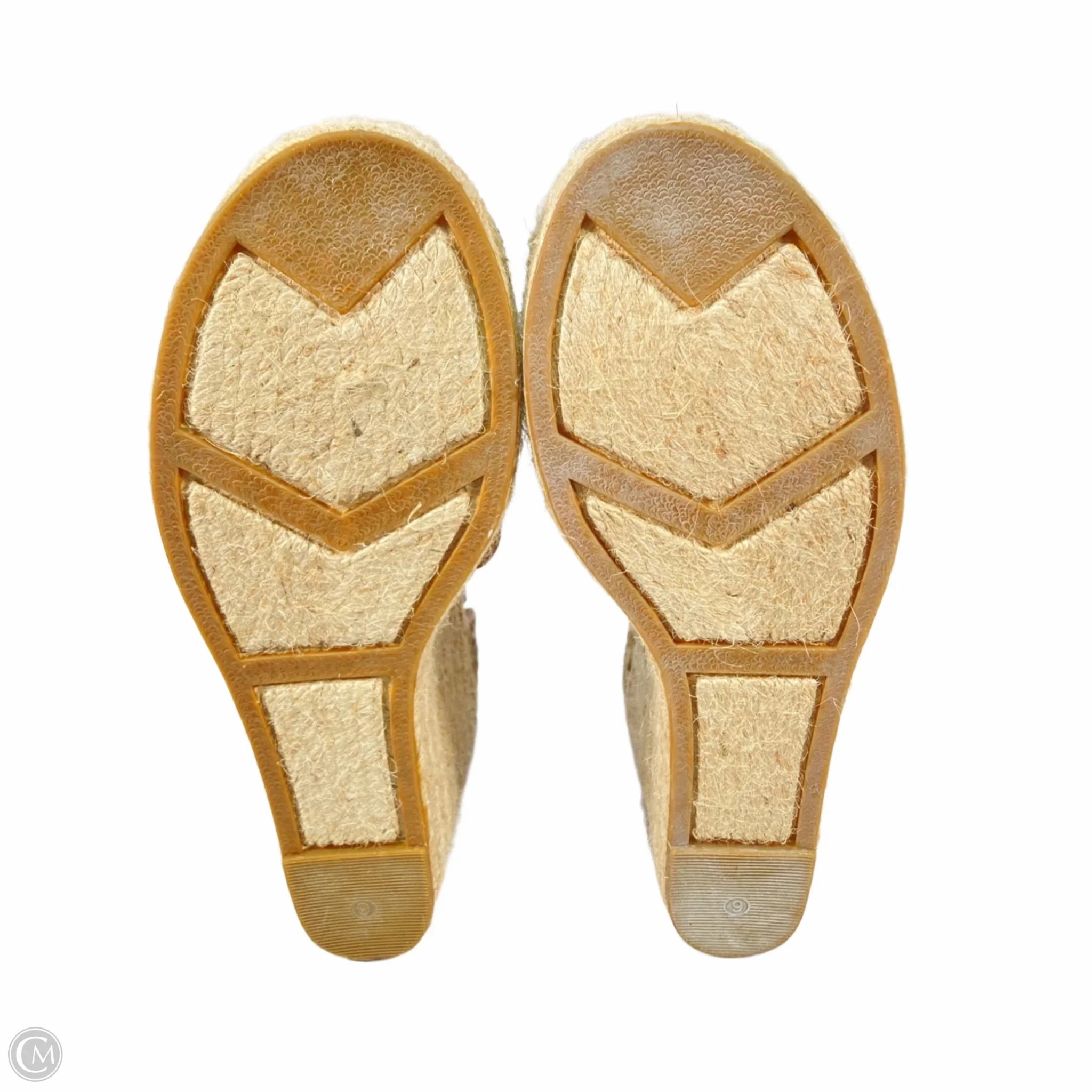 Sandals Heels Wedge By Marc Fisher In Brown & Cream, Size: 9