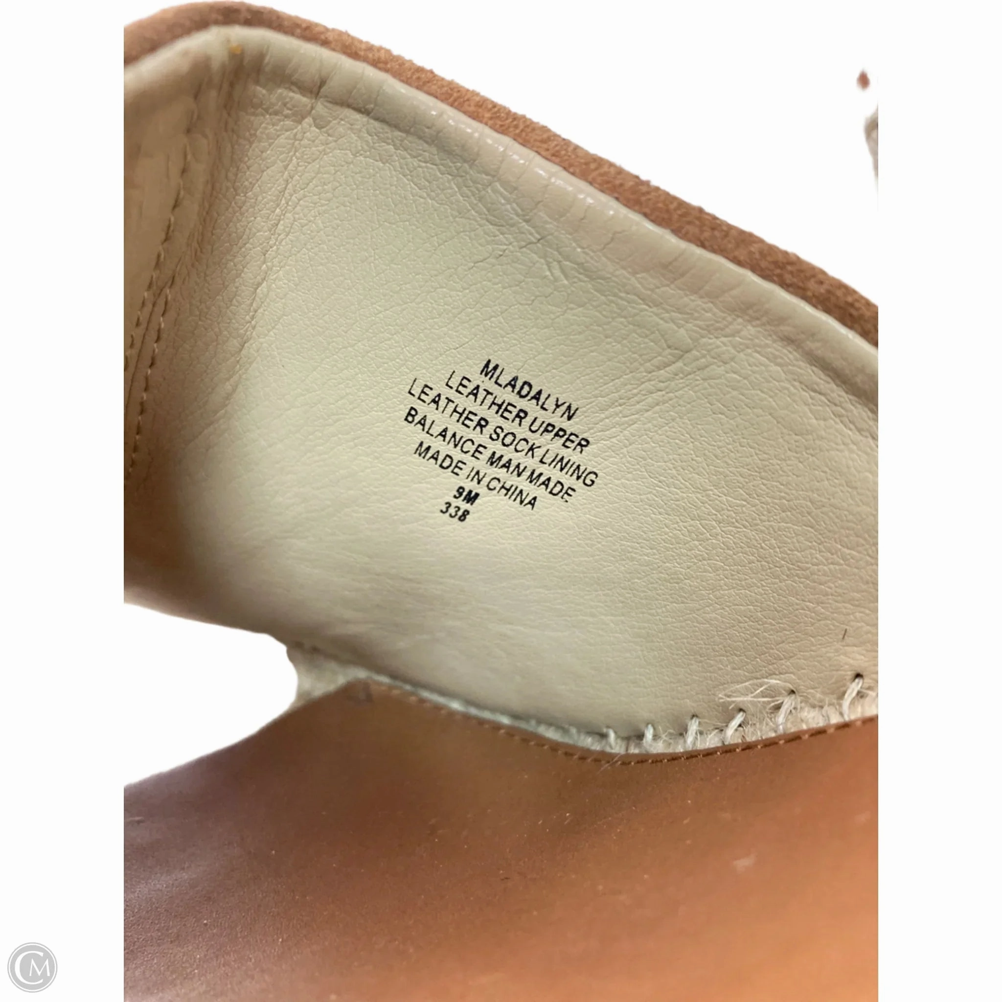 Sandals Heels Wedge By Marc Fisher In Brown & Cream, Size: 9