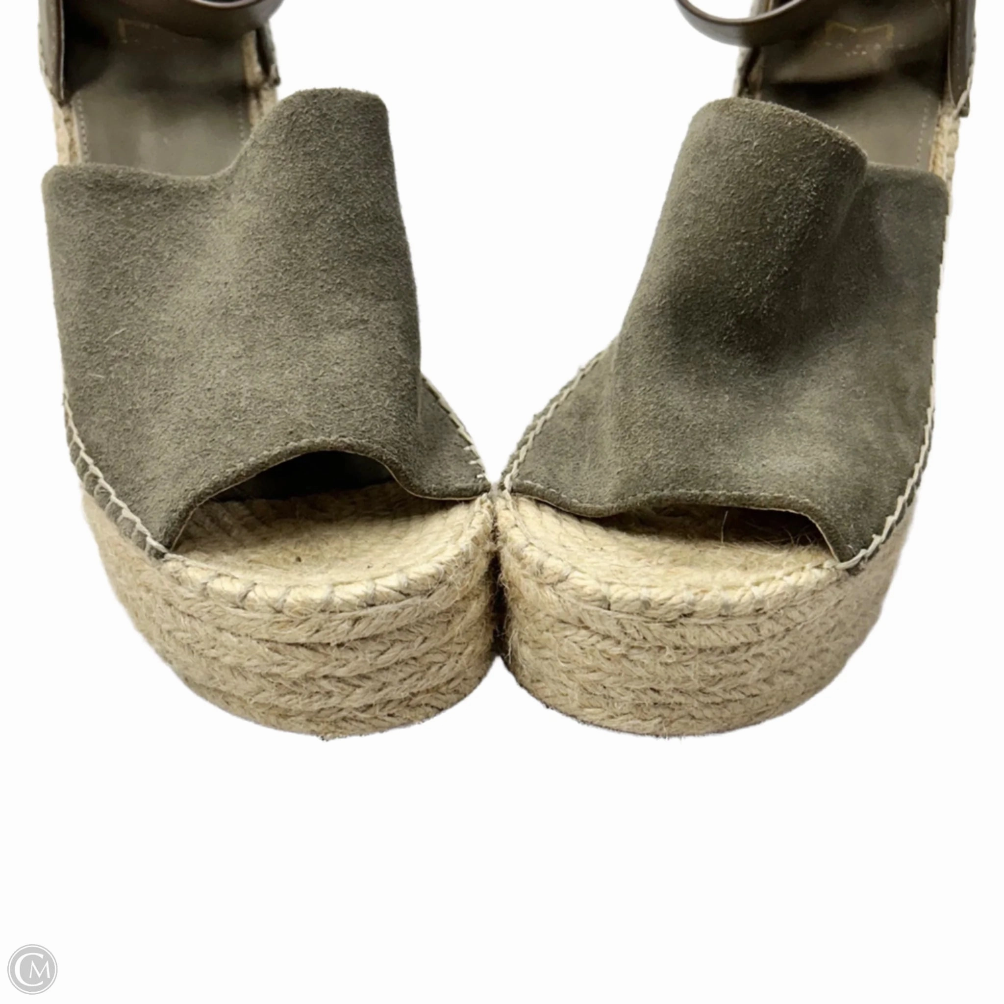 Sandals Heels Wedge By Marc Fisher In Taupe, Size: 8.5