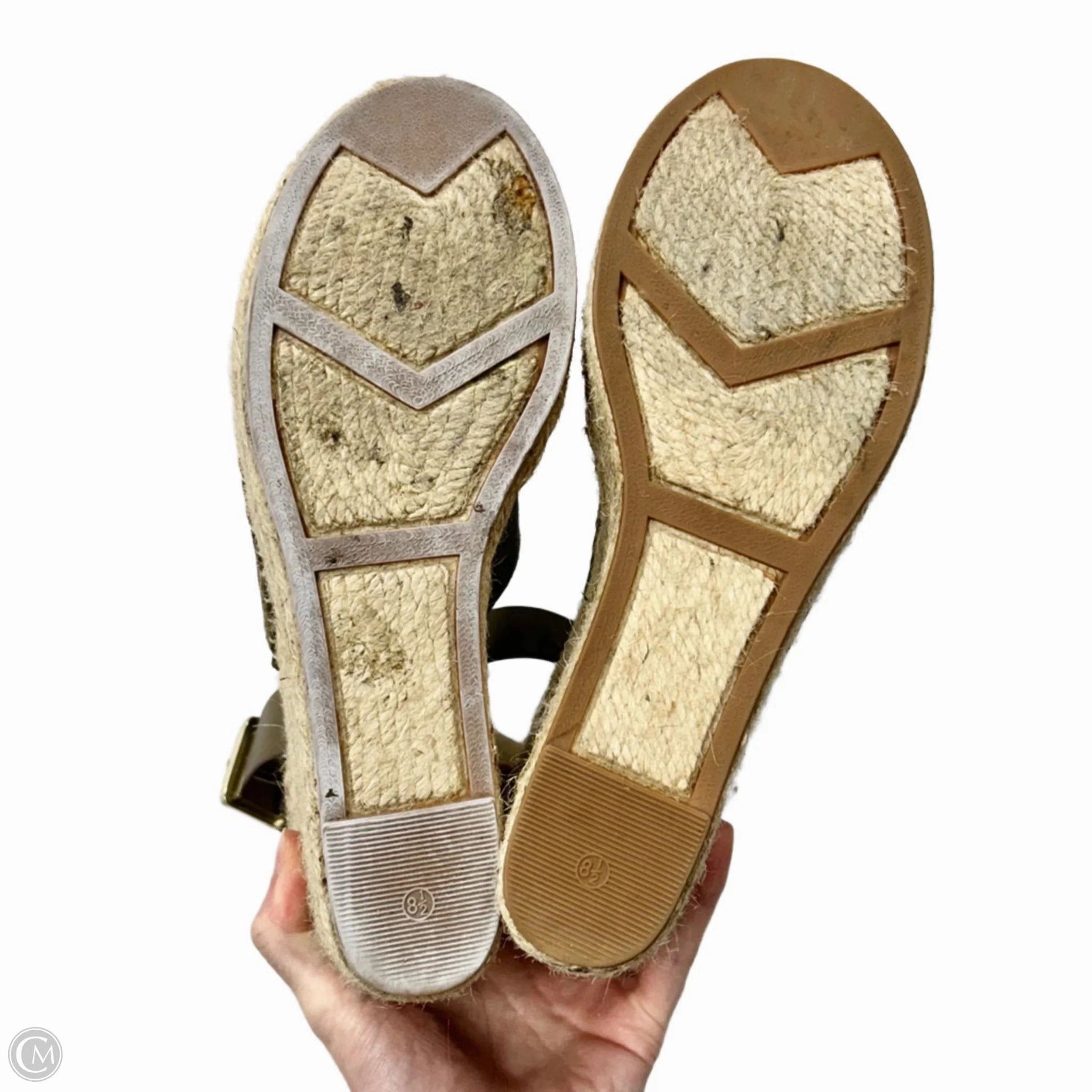 Sandals Heels Wedge By Marc Fisher In Taupe, Size: 8.5