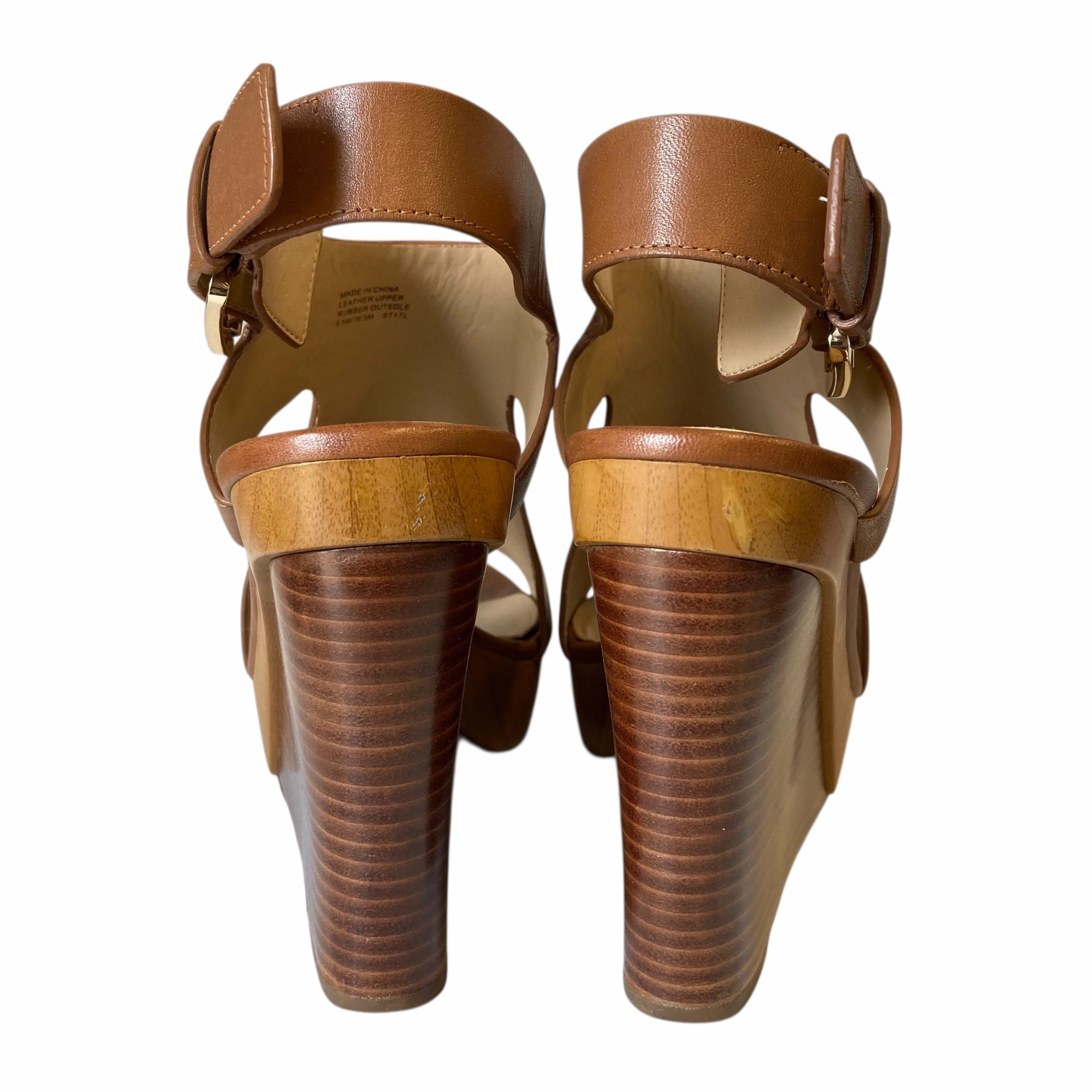 Sandals Heels Wedge By Michael By Michael Kors In Brown, Size:6.5