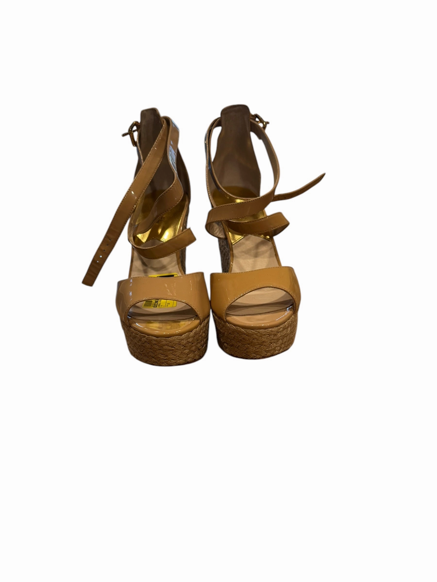 Sandals Heels Wedge By Michael By Michael Kors In Tan, Size: 10