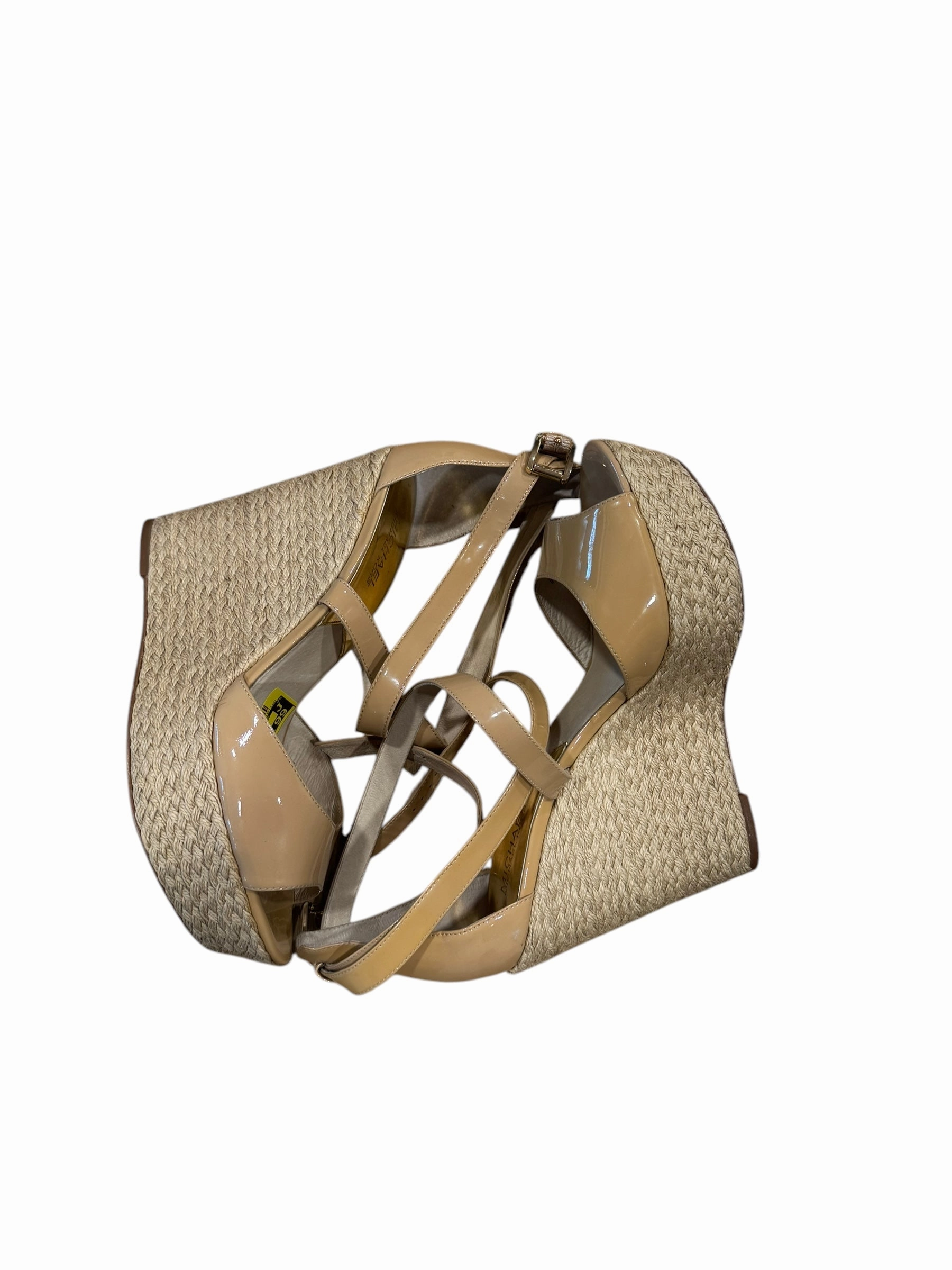 Sandals Heels Wedge By Michael By Michael Kors In Tan, Size: 10