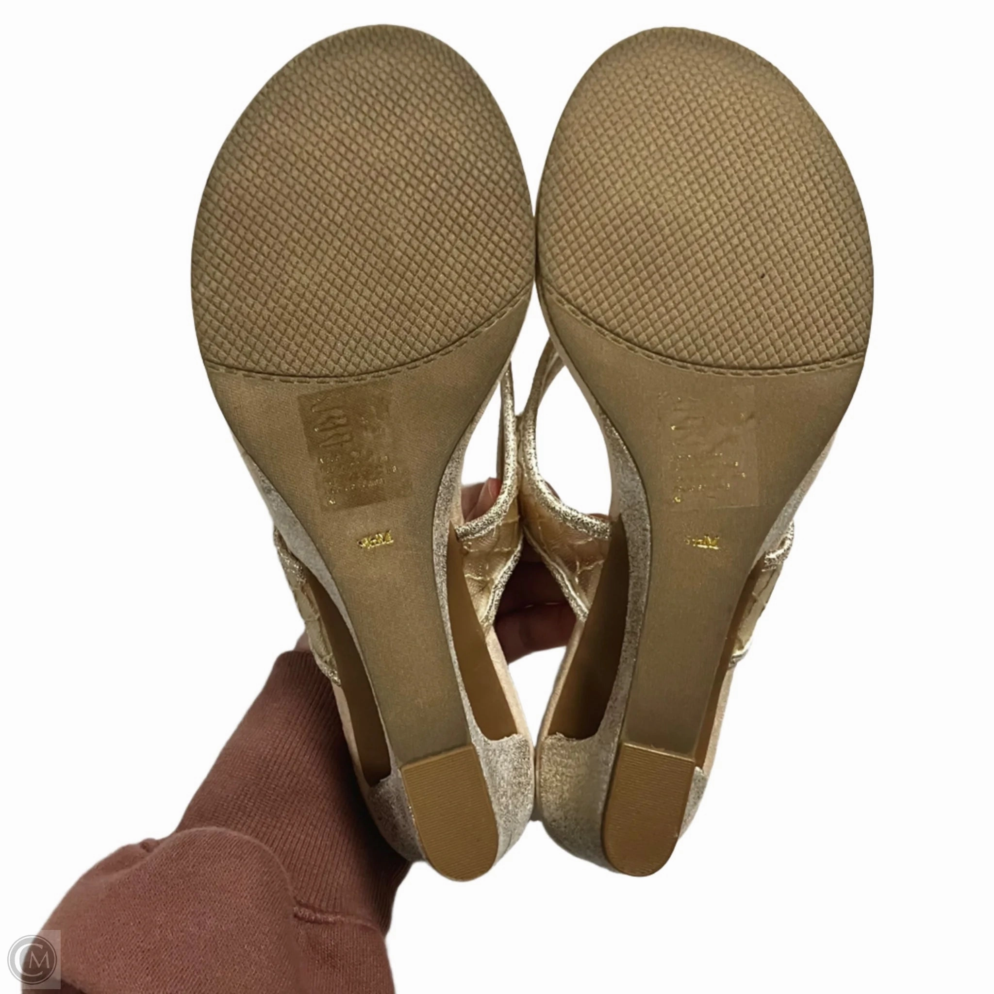Sandals Heels Wedge By New York Transit In Silver, Size: 8.5