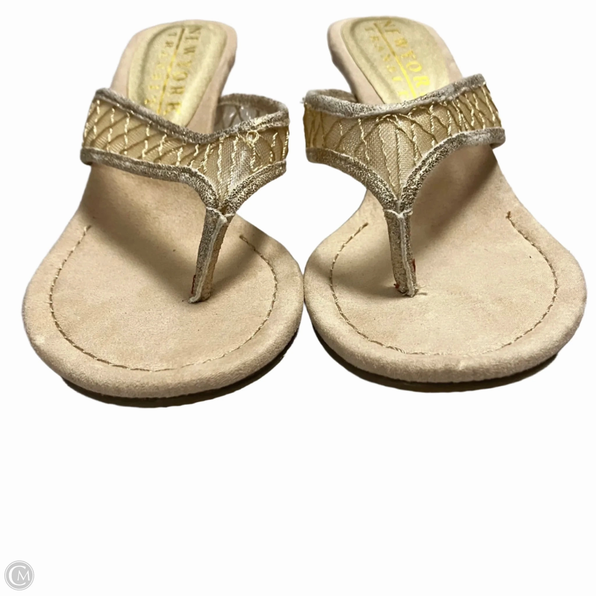 Sandals Heels Wedge By New York Transit In Silver, Size: 8.5