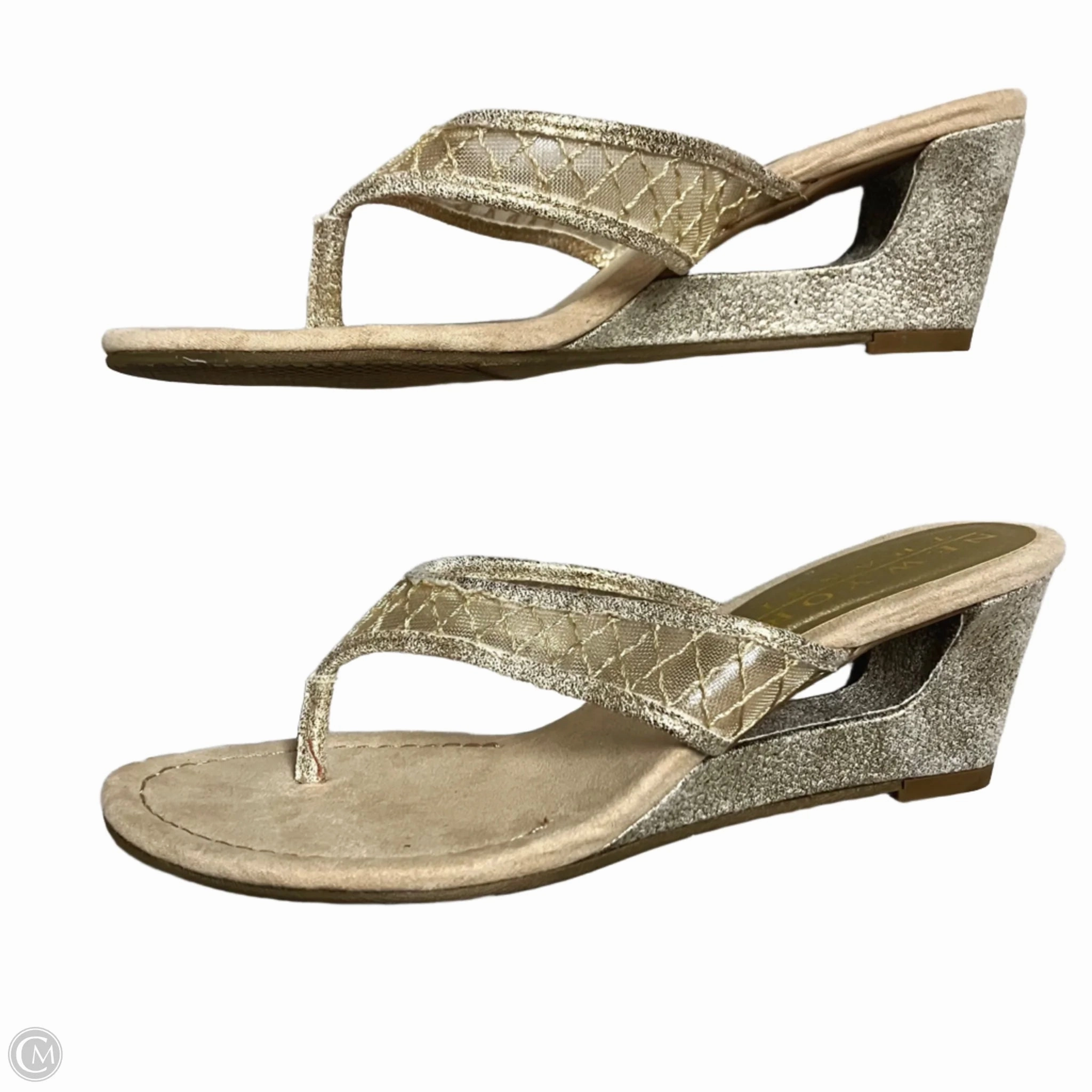Sandals Heels Wedge By New York Transit In Silver, Size: 8.5