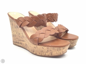 Sandals Heels Wedge By Nine West In Brown, Size: 8