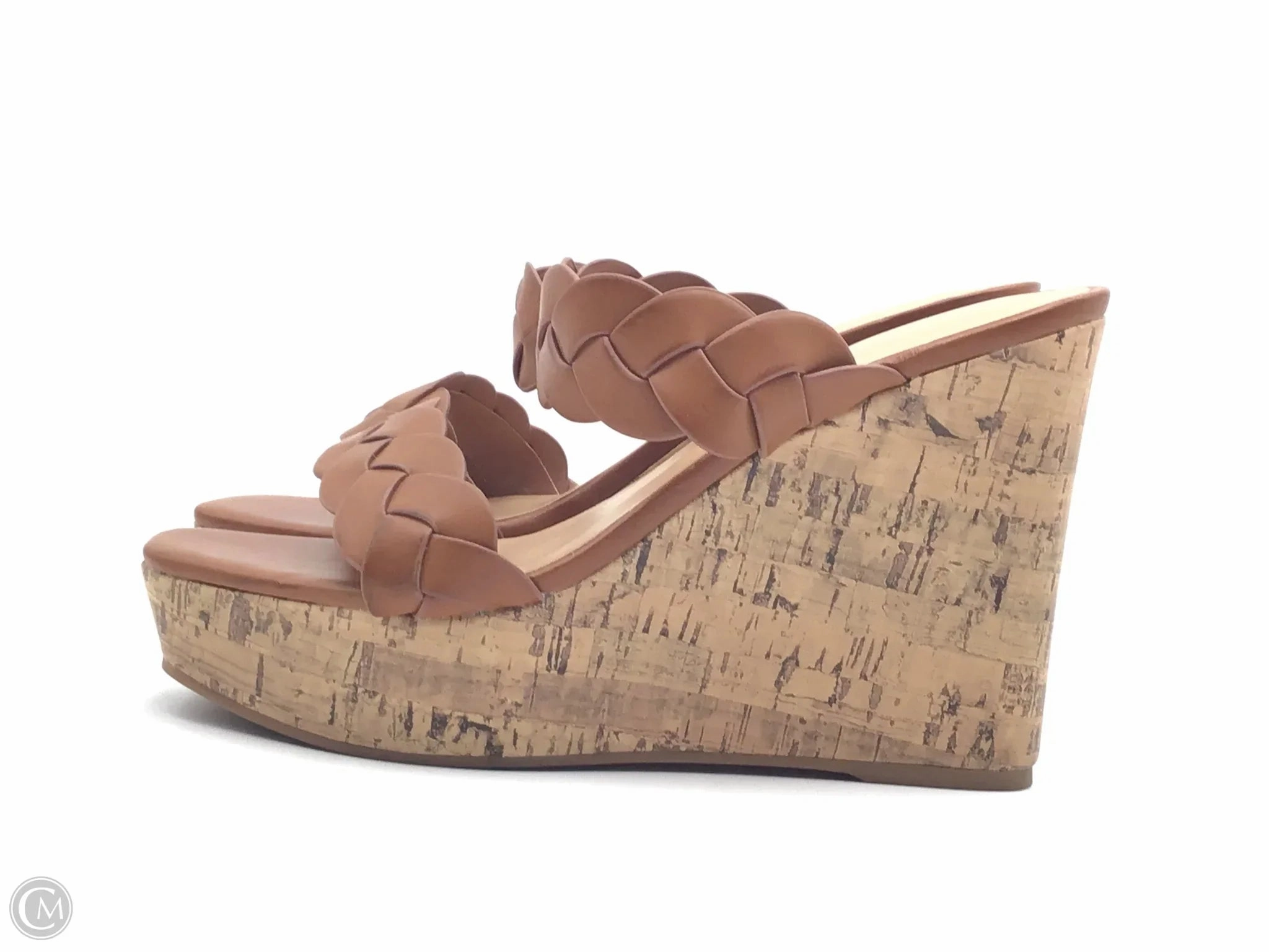 Sandals Heels Wedge By Nine West In Brown, Size: 8