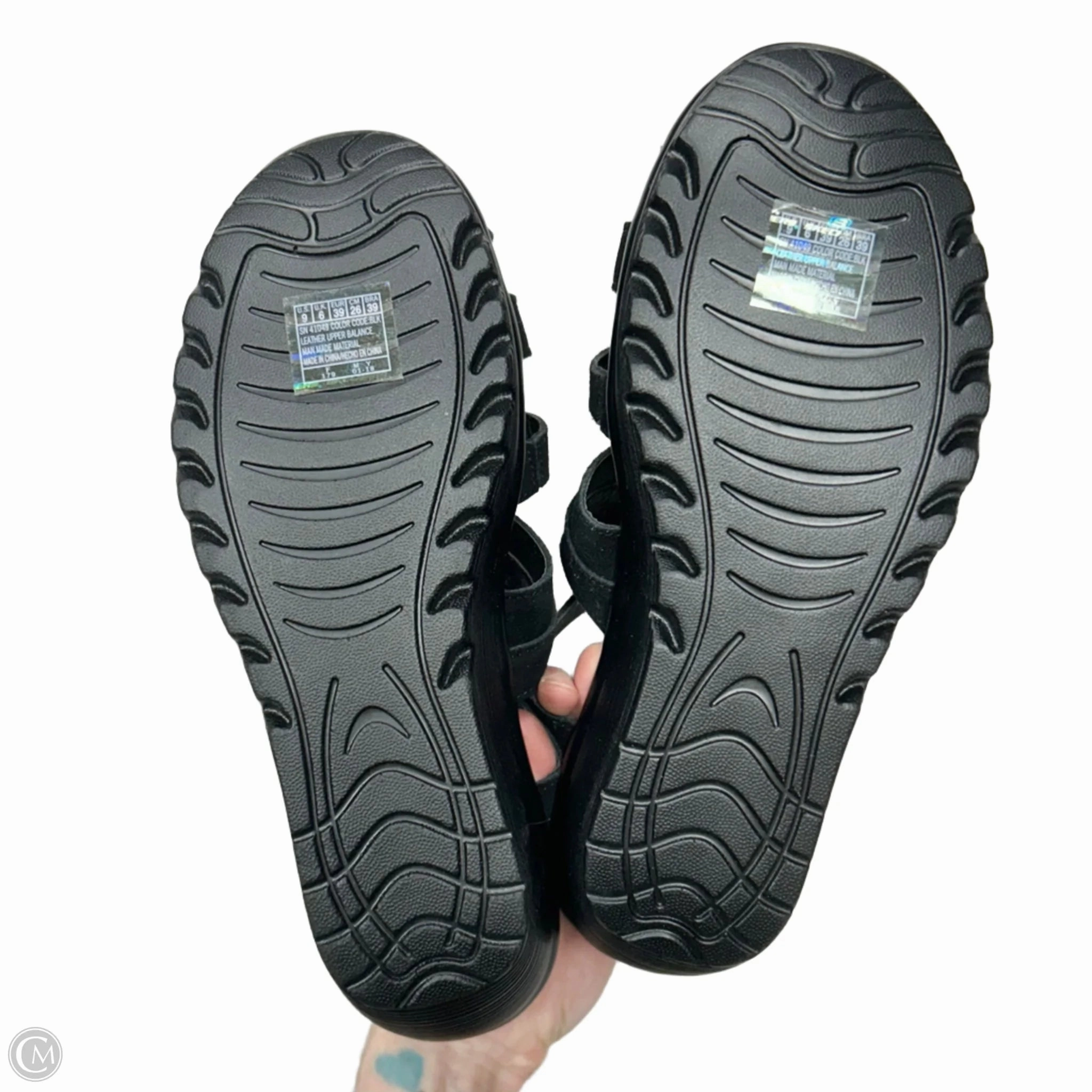 Sandals Heels Wedge By Skechers In Black, Size: 9