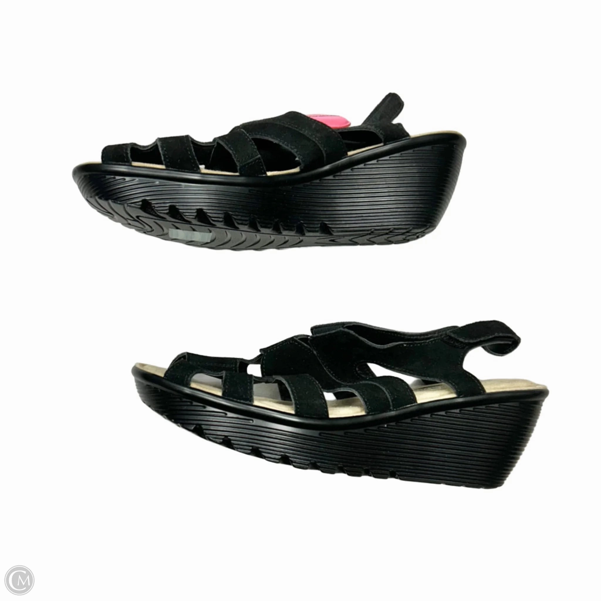 Sandals Heels Wedge By Skechers In Black, Size: 9