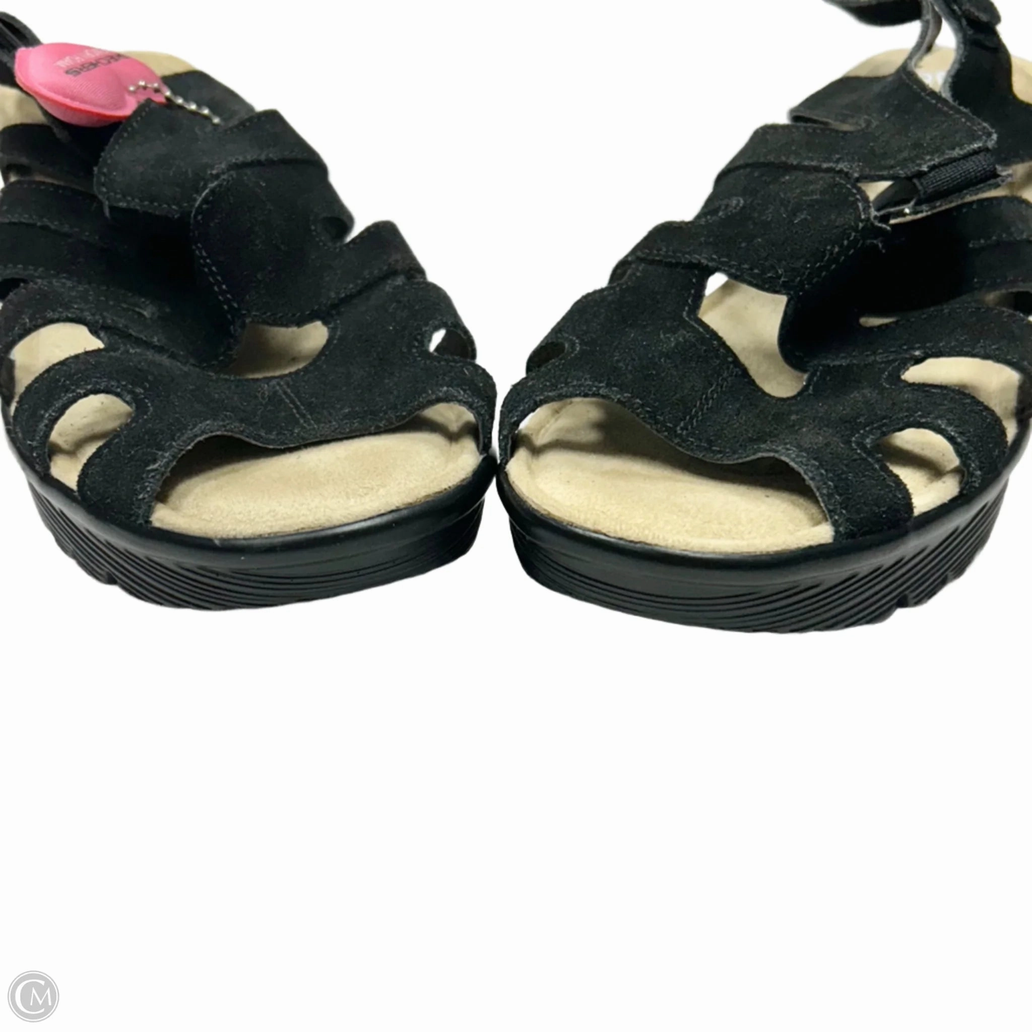 Sandals Heels Wedge By Skechers In Black, Size: 9
