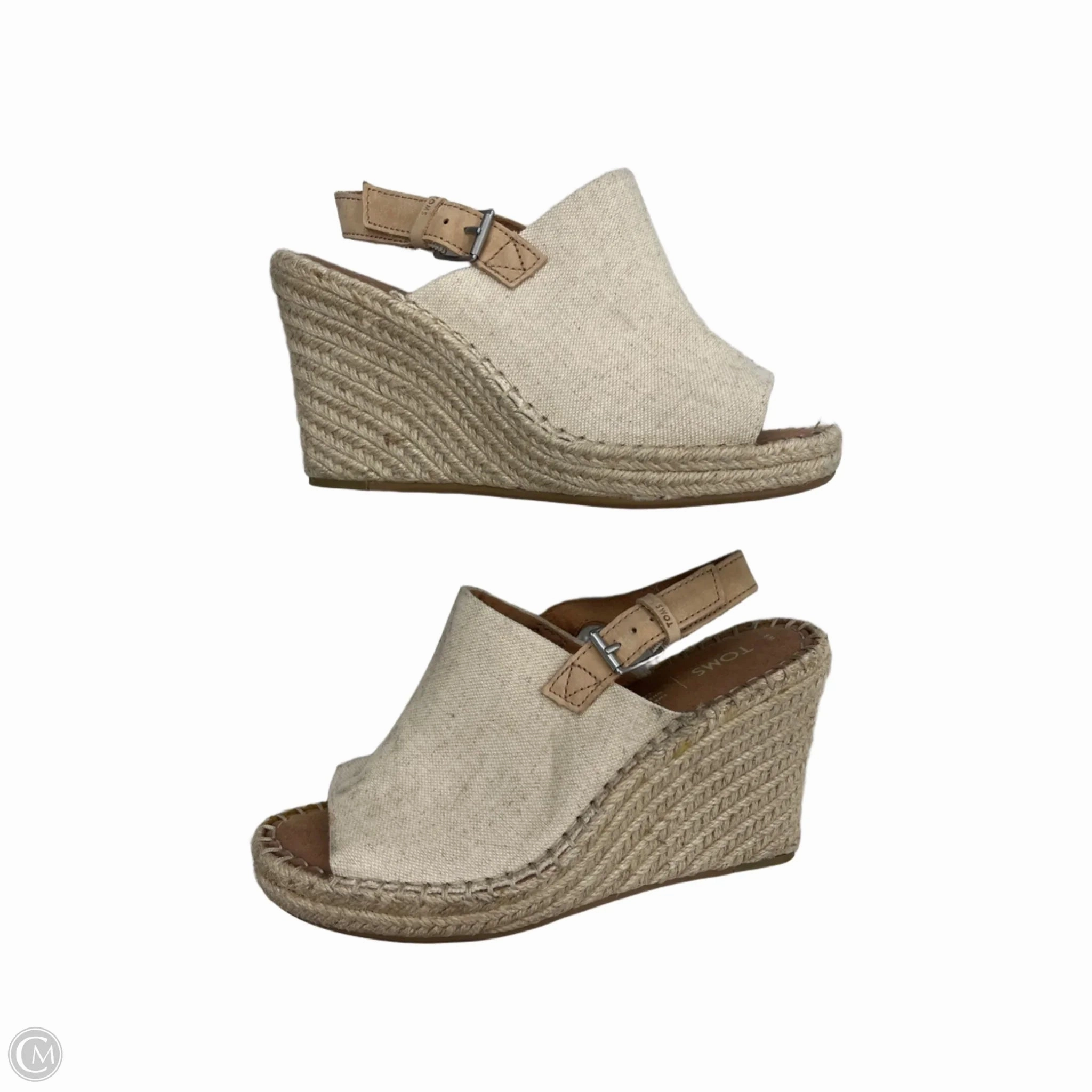 Sandals Heels Wedge By Toms In Tan, Size: 8