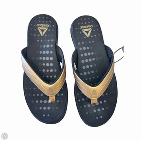 Sandals Sport By Reebok In Black & Gold, Size: 8