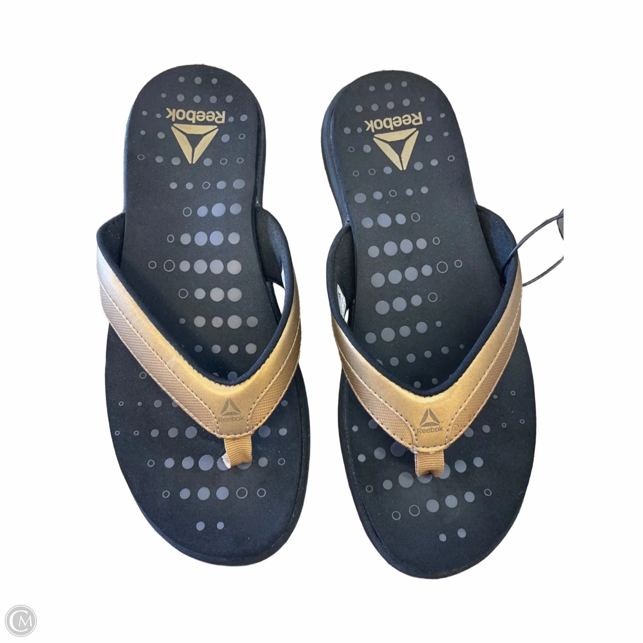 Sandals Sport By Reebok In Black & Gold, Size: 8