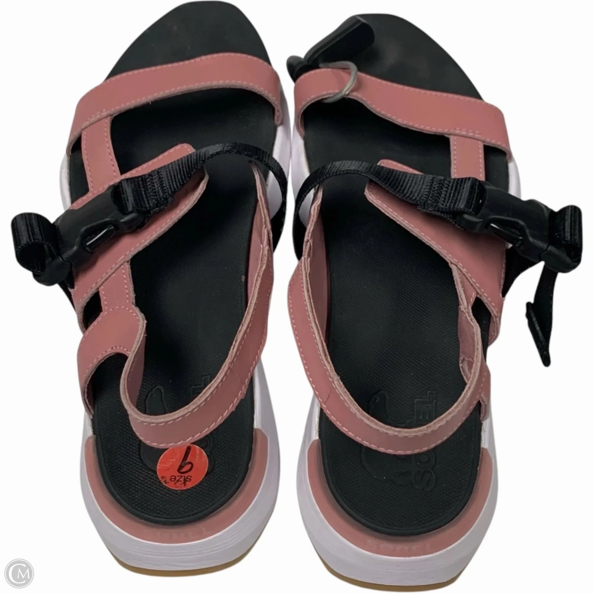 Sandals Sport By Sorel In Black & Pink, Size: 9