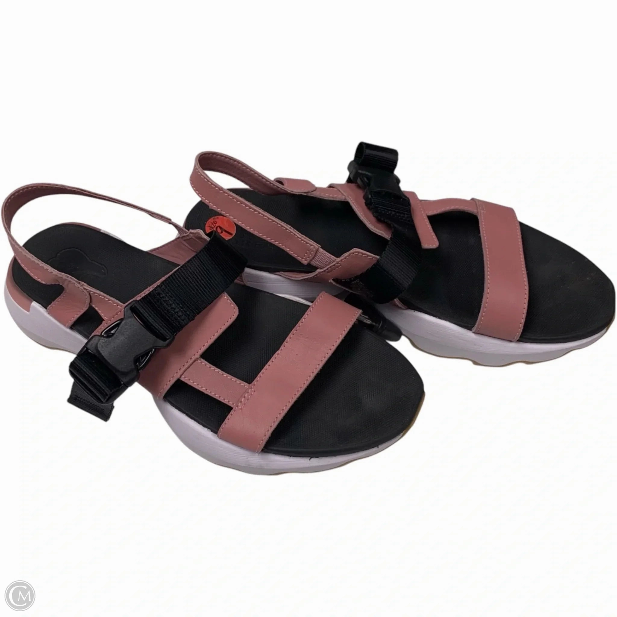 Sandals Sport By Sorel In Black & Pink, Size: 9