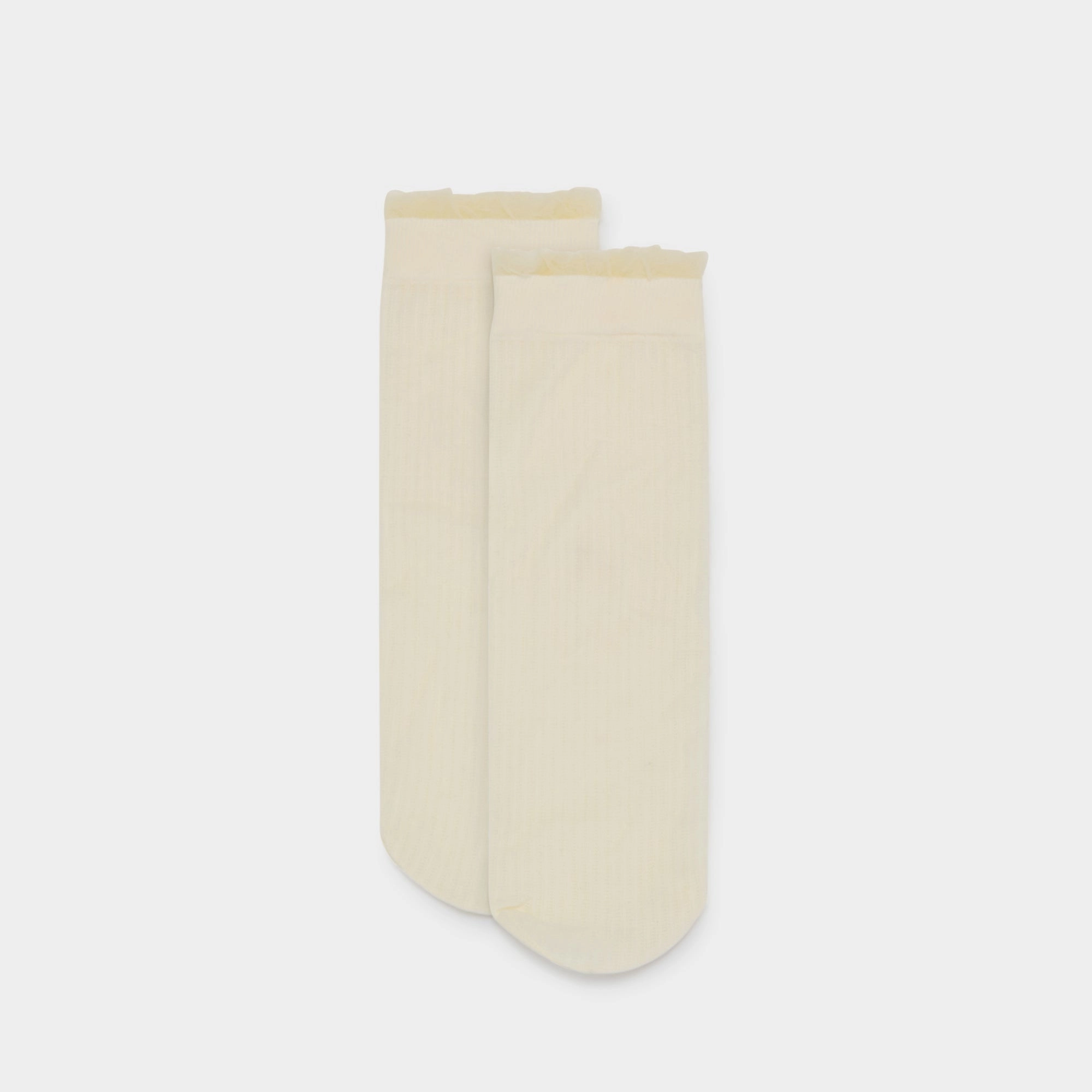 SHEER RUFFLE SOCKS IVORY