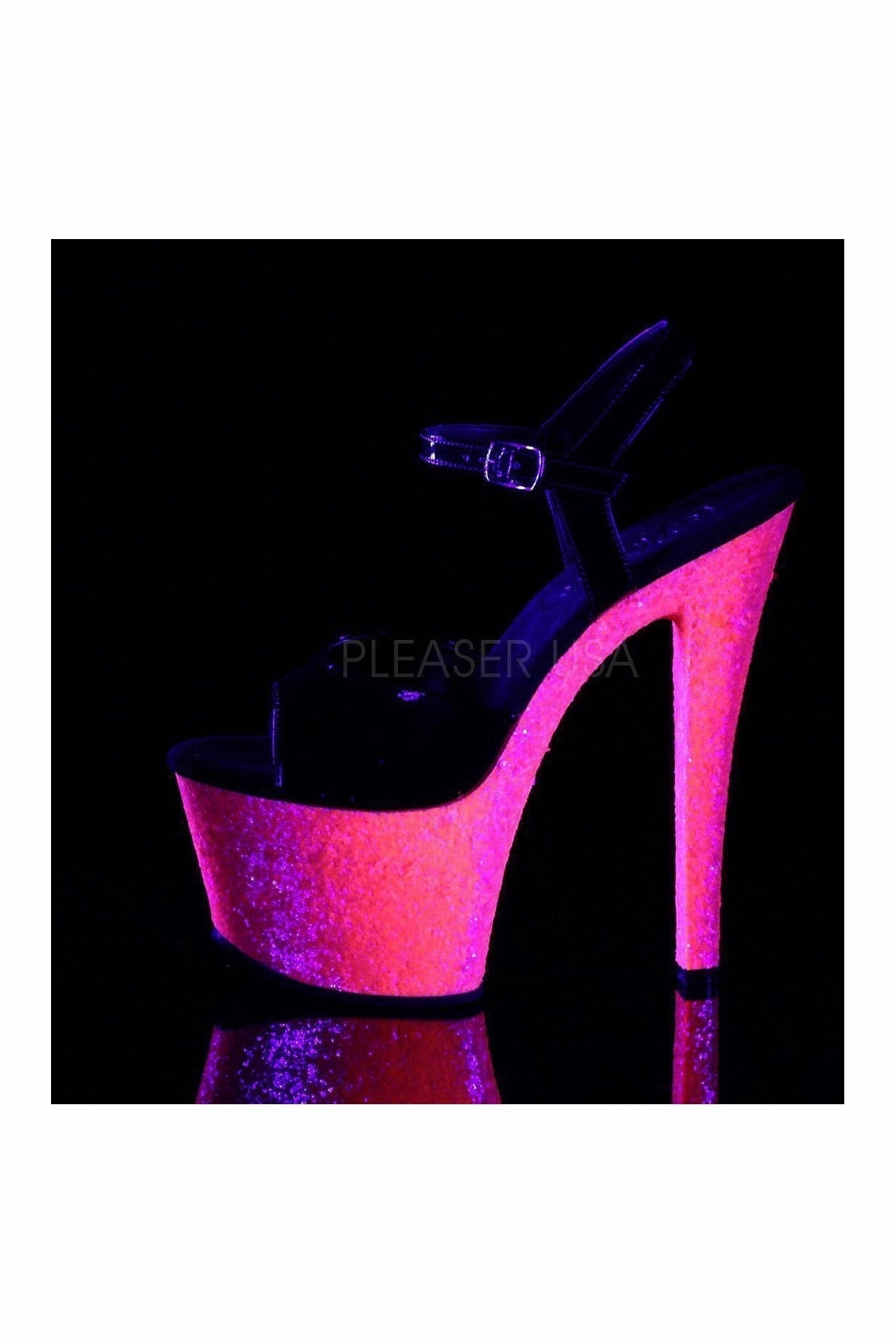 SKY-309UVLG Platform Sandal  | Black Patent