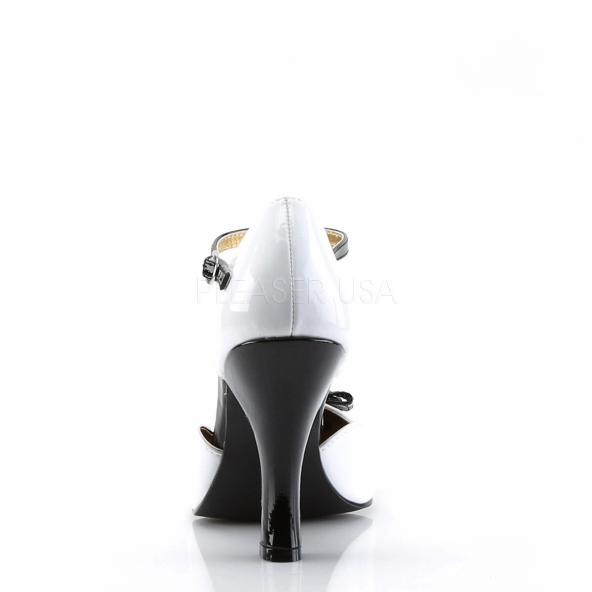 SMITTEN-10  White-Black Patent