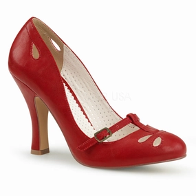 SMITTEN-20  Red Faux Leather