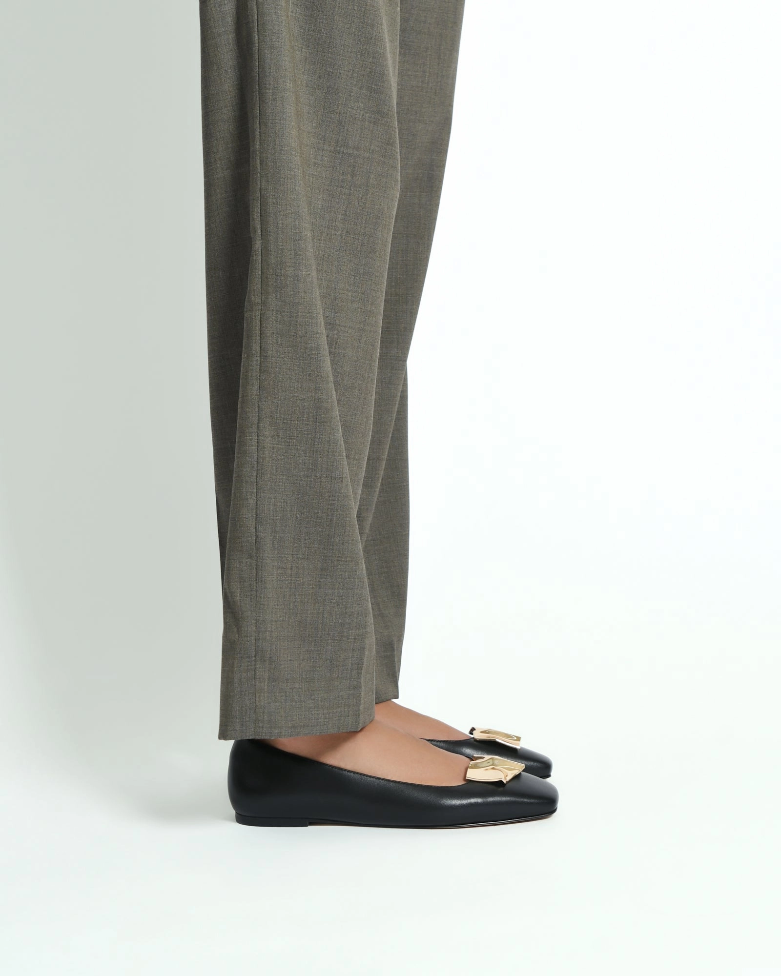 SONNY DRESS FLATS BLACK LEATHER