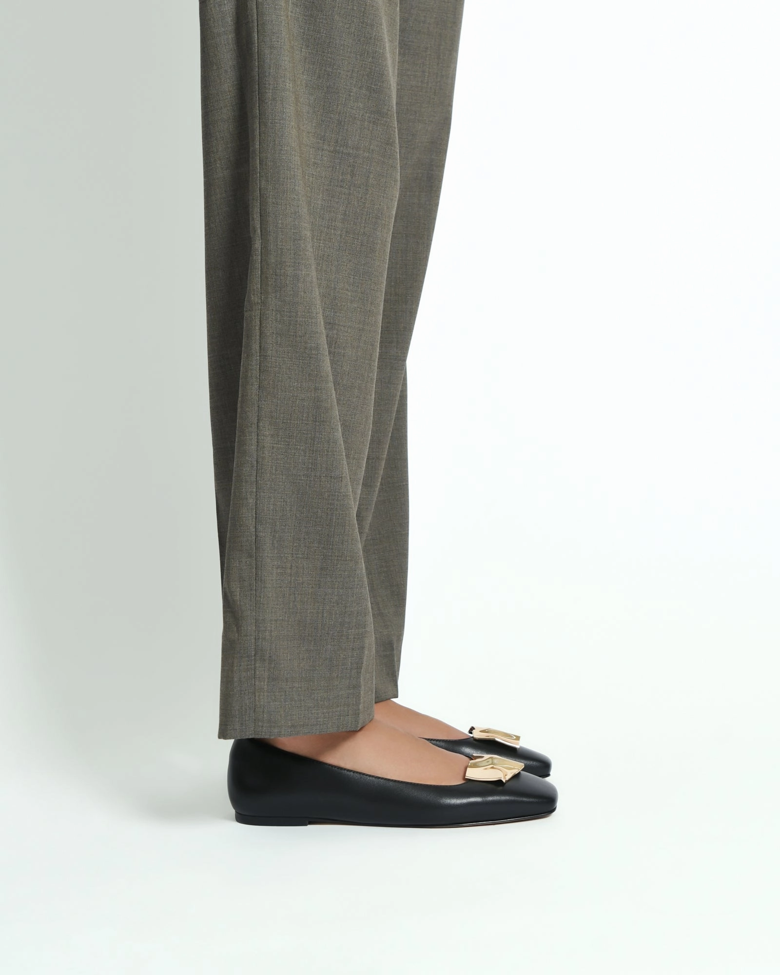 SONNY DRESS FLATS BLACK LEATHER