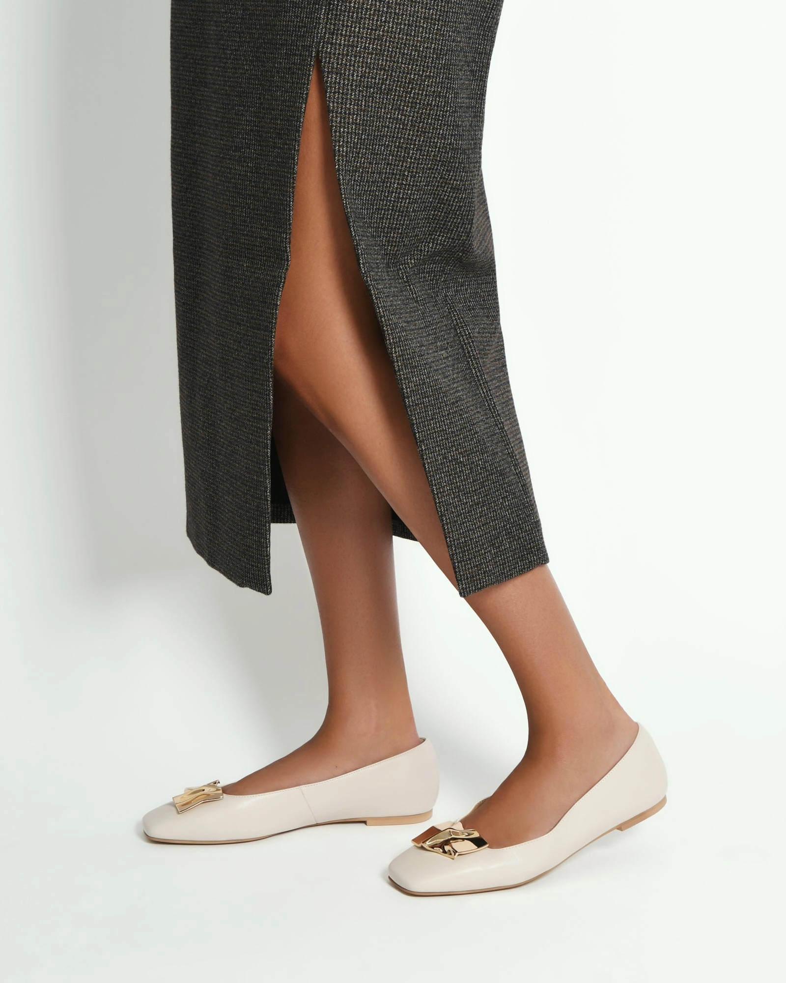 SONNY DRESS FLATS OFF WHITE LEATHER