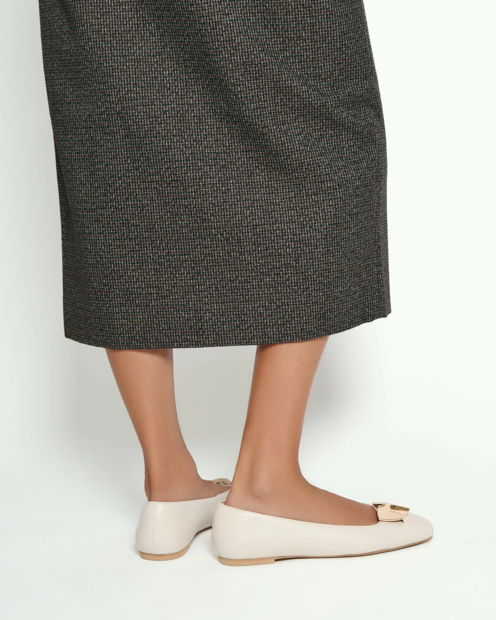 SONNY DRESS FLATS OFF WHITE LEATHER