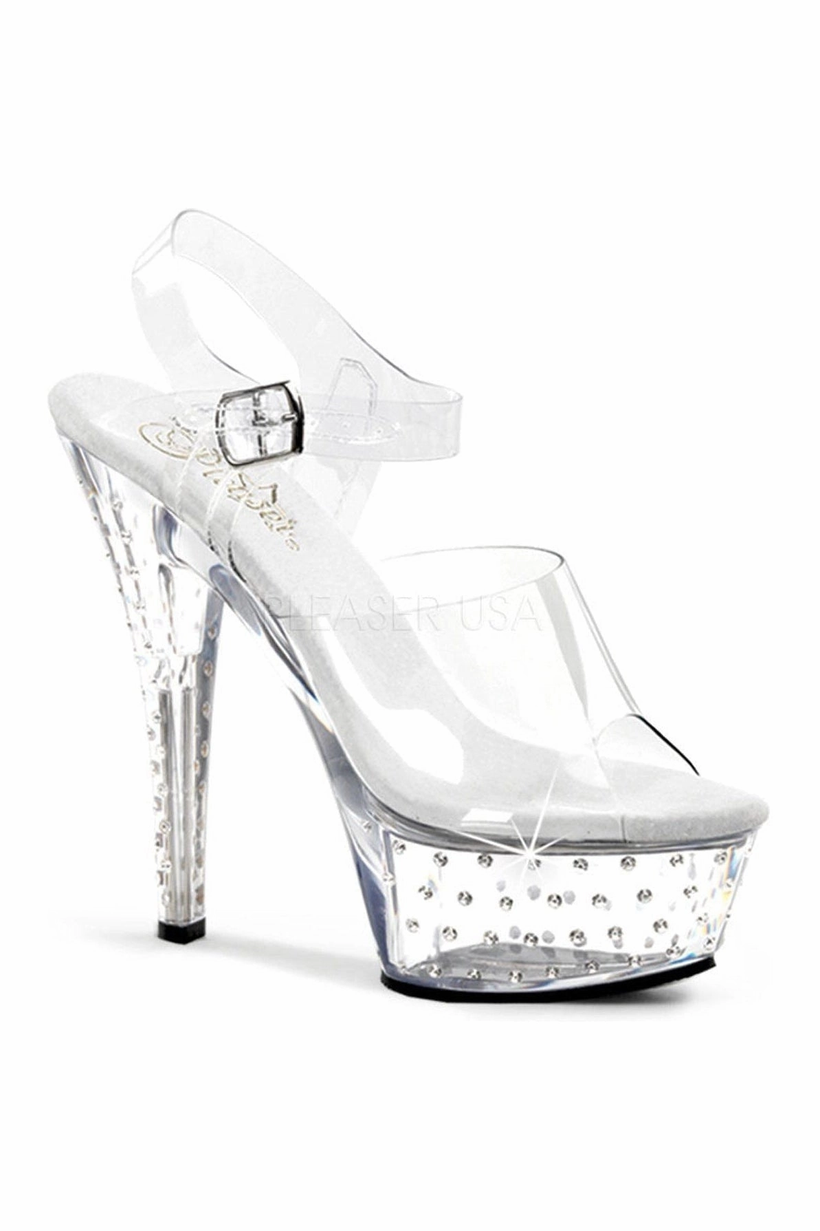STARDUST-608 Platform Sandal  | Clear Vinyl