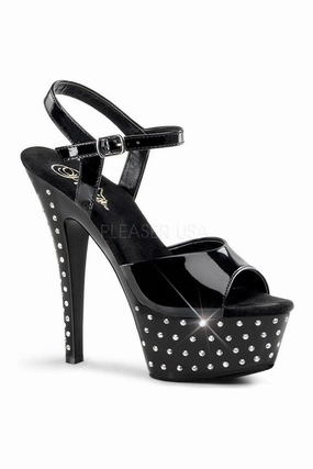 STARDUST-609 Platform Sandal  | Black Patent