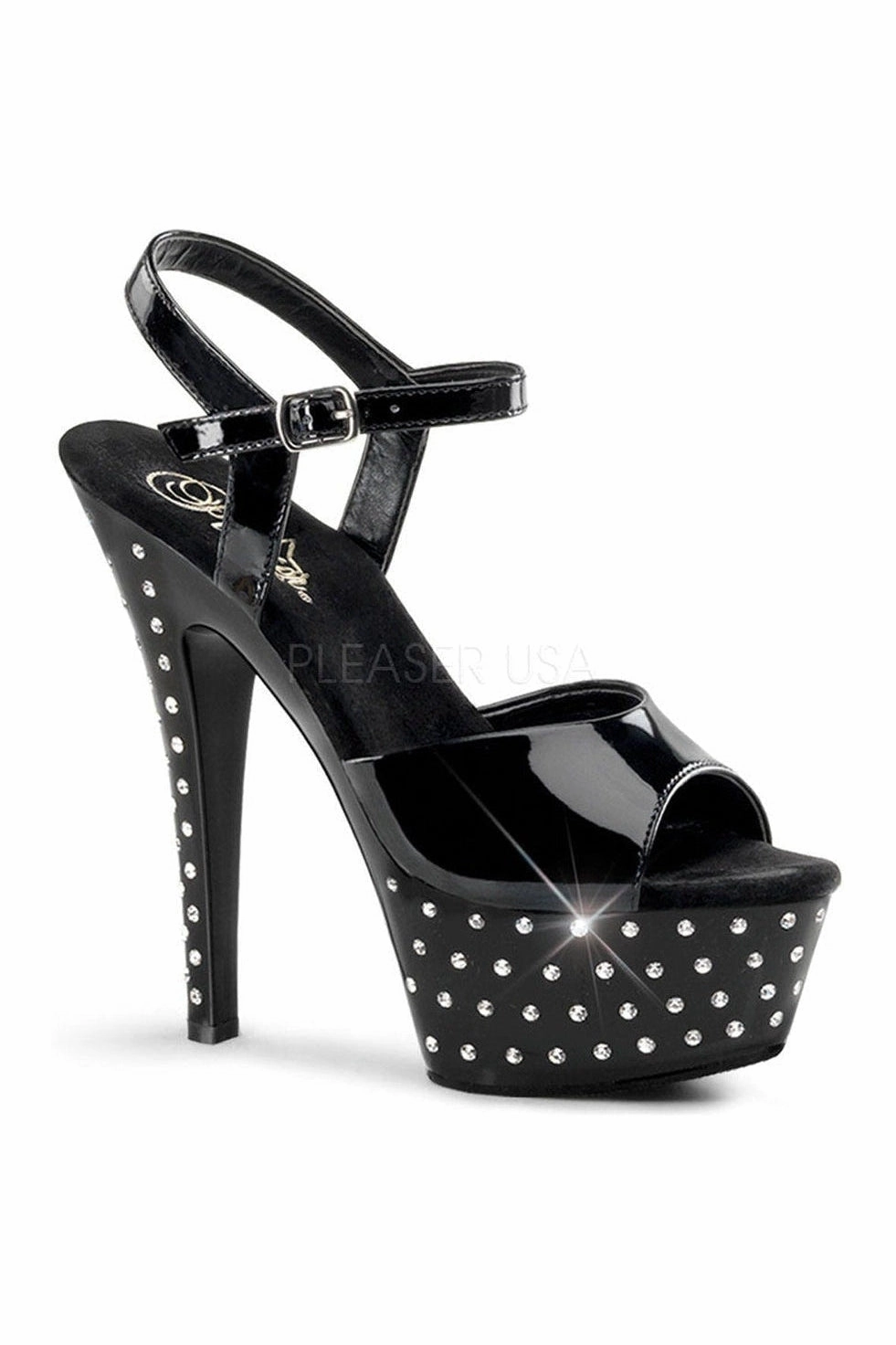 STARDUST-609 Platform Sandal  | Black Patent