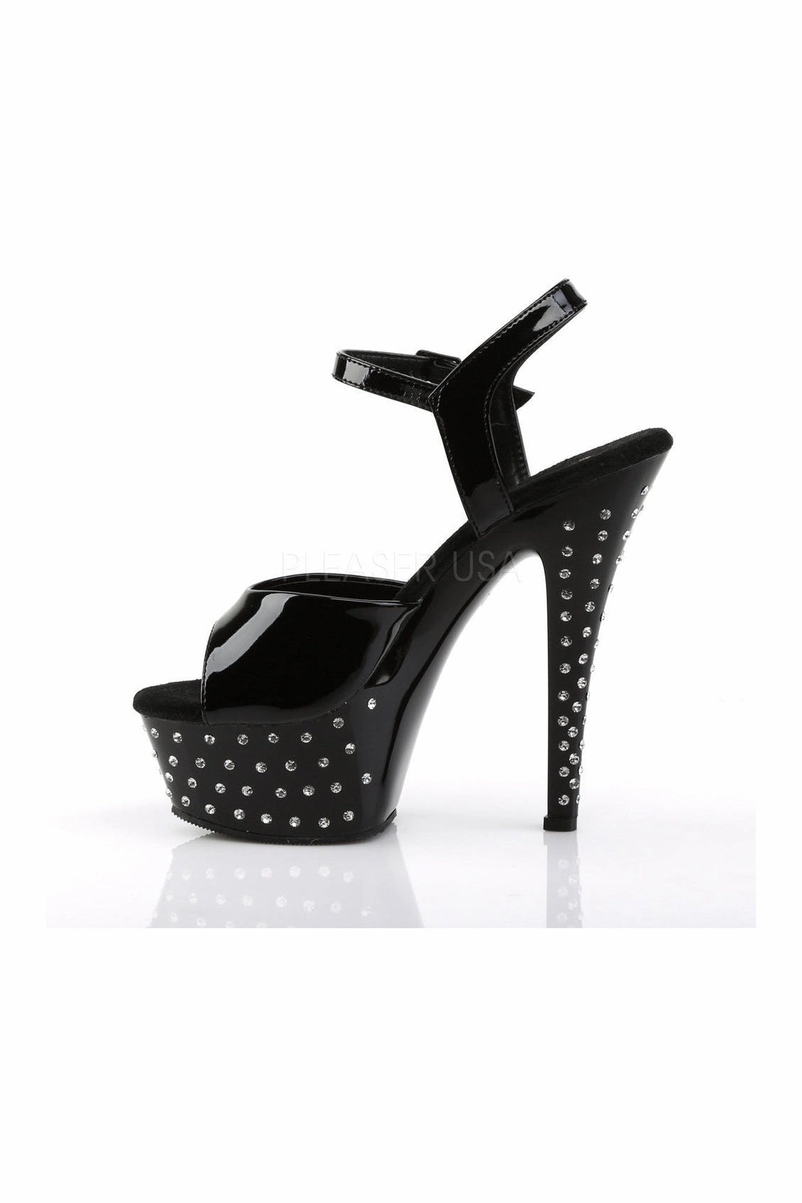 STARDUST-609 Platform Sandal  | Black Patent