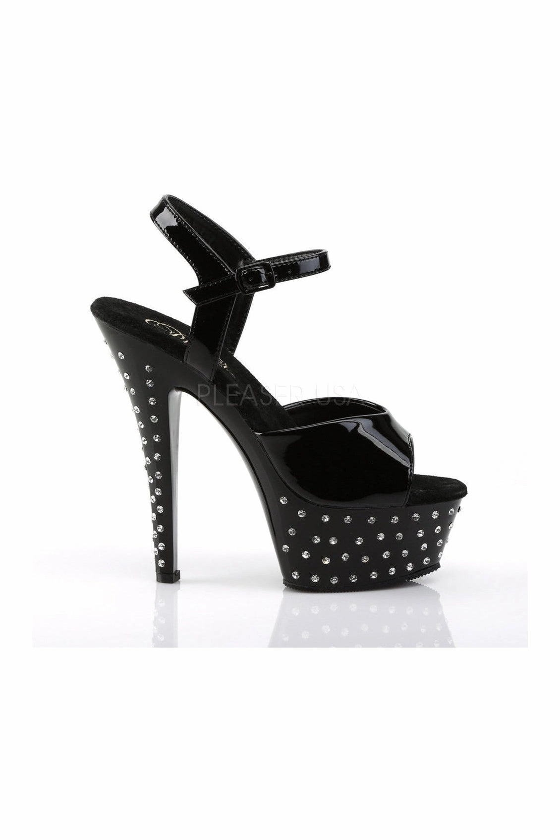 STARDUST-609 Platform Sandal  | Black Patent