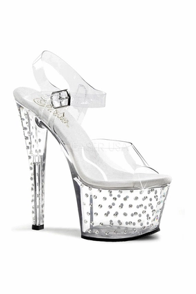 STARDUST-708 Platform Sandal  | Clear Vinyl