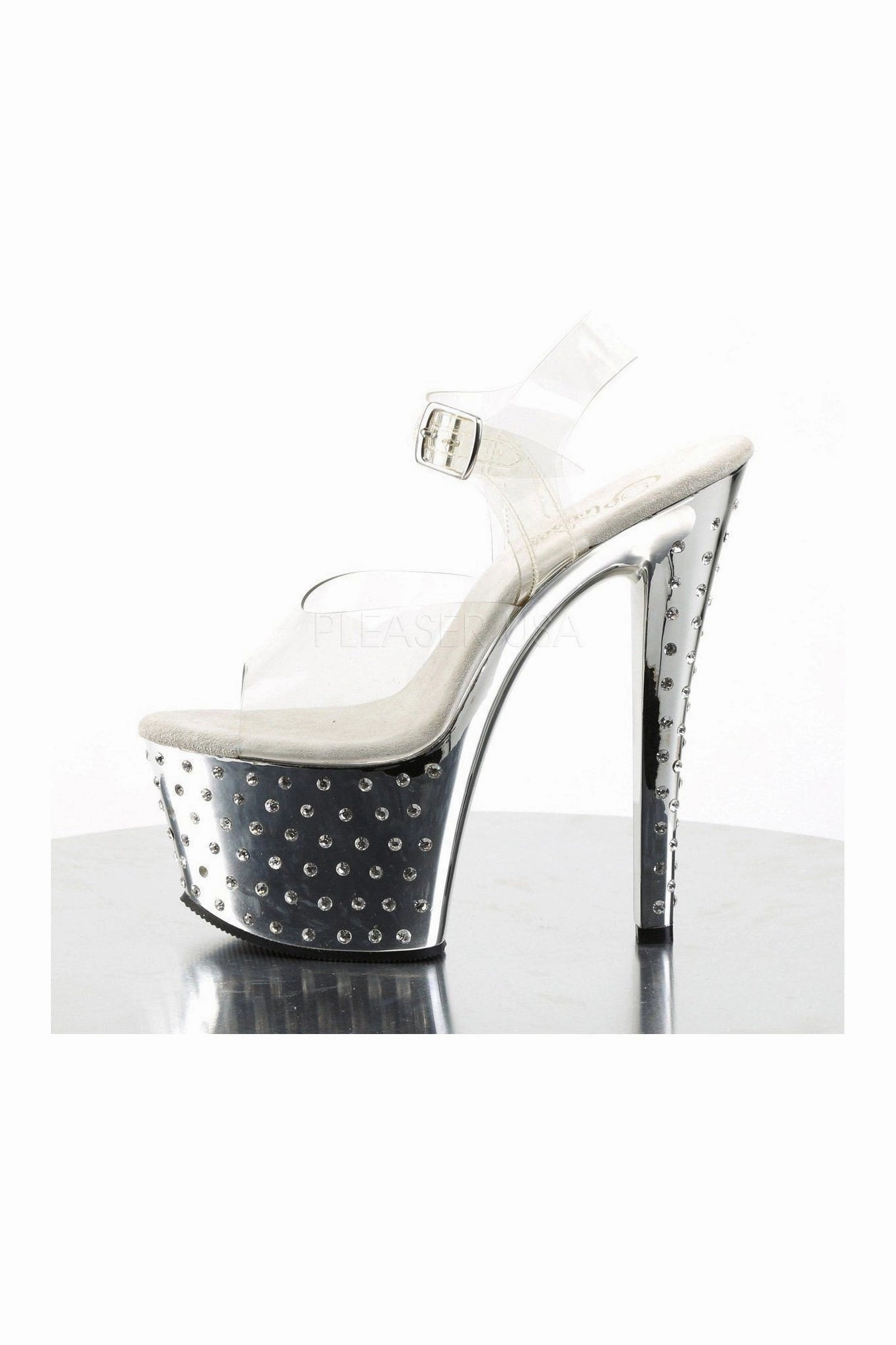 STARDUST-708 Platform Sandal  | Clear Vinyl