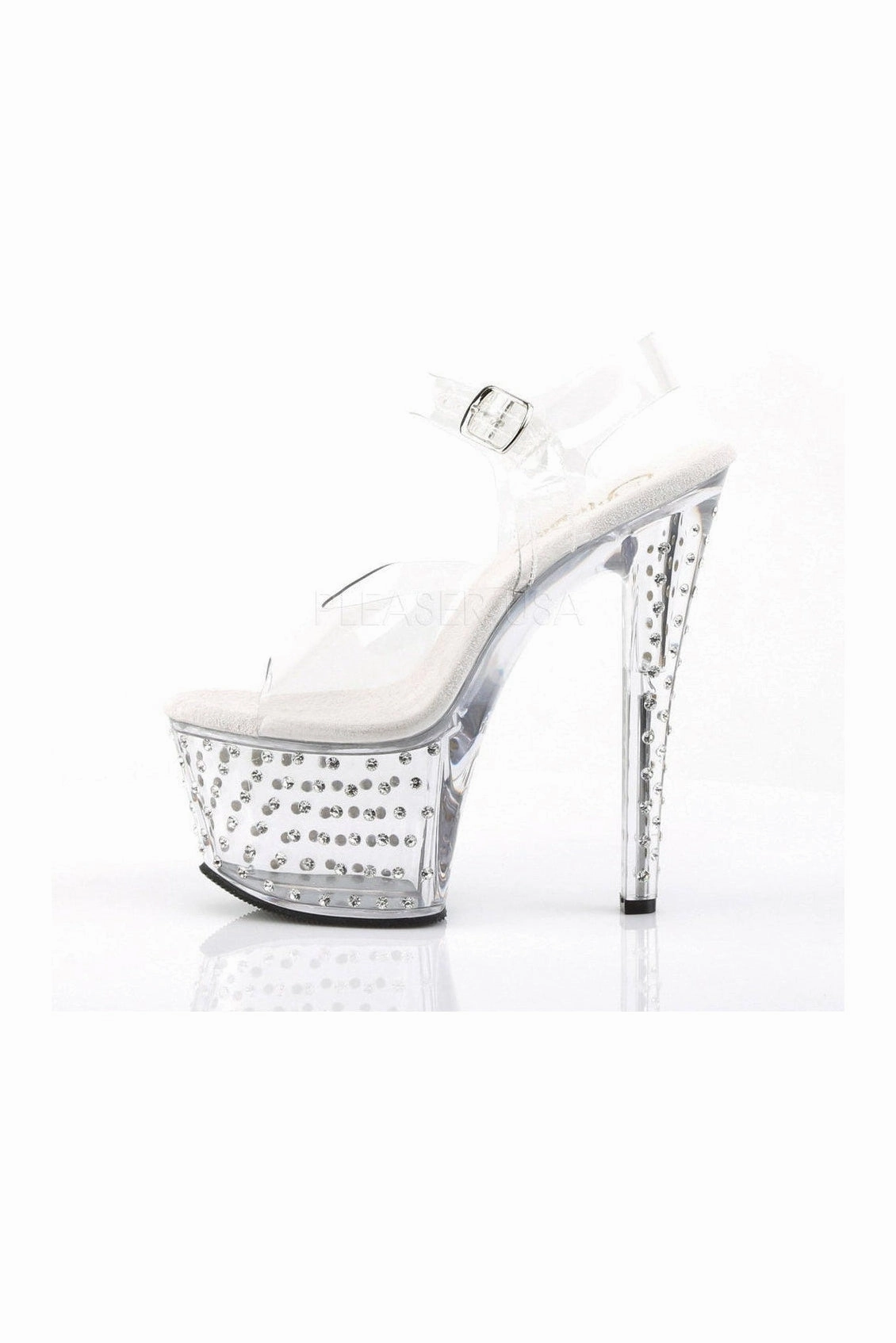 STARDUST-708 Platform Sandal  | Clear Vinyl