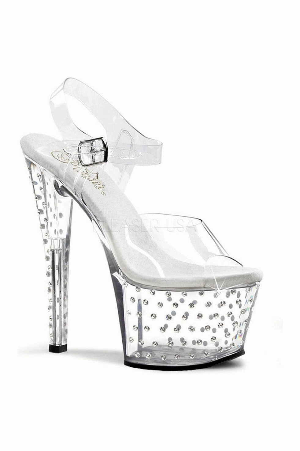 STARDUST-708 Platform Sandal  | Clear Vinyl