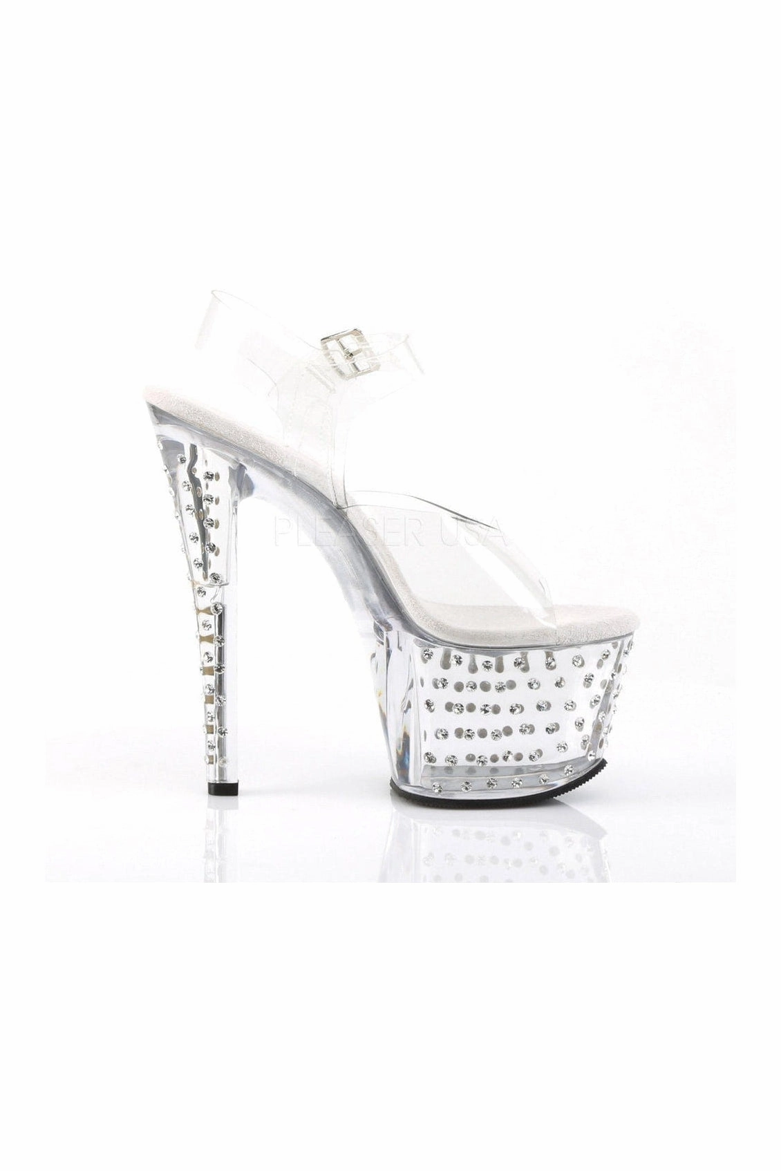 STARDUST-708 Platform Sandal  | Clear Vinyl