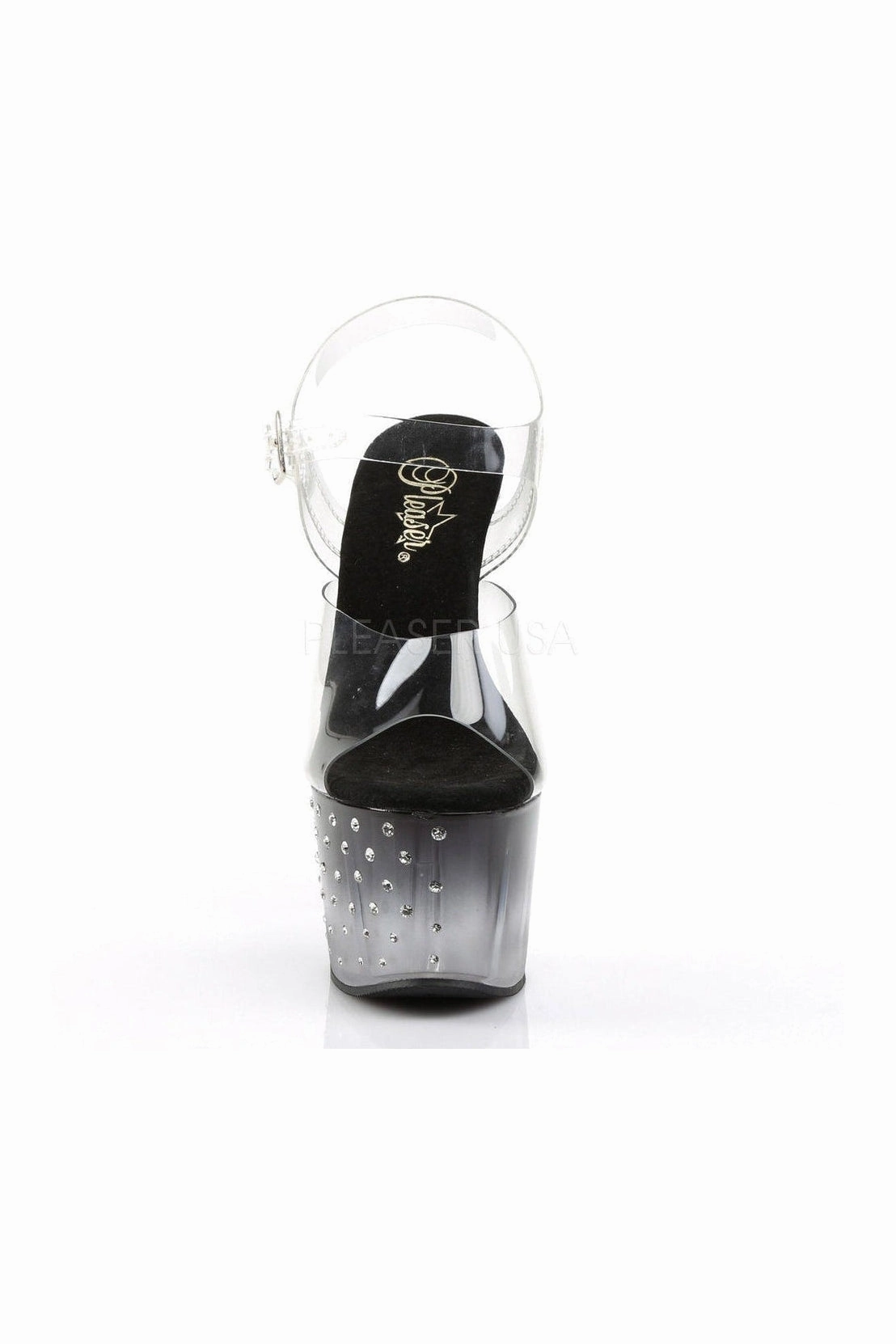 STARDUST-708T Platform Sandal  | Black Vinyl