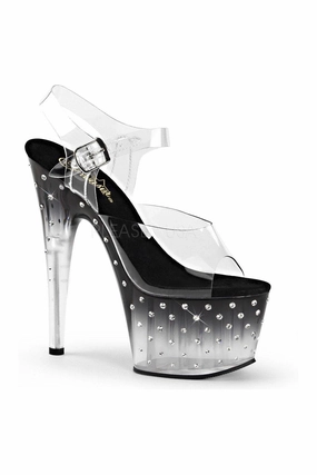 STARDUST-708T Platform Sandal  | Black Vinyl