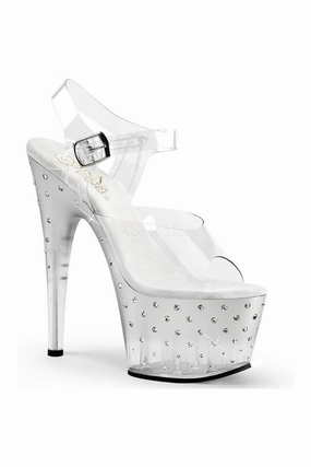 STARDUST-708T Platform Sandal  | Clear Vinyl