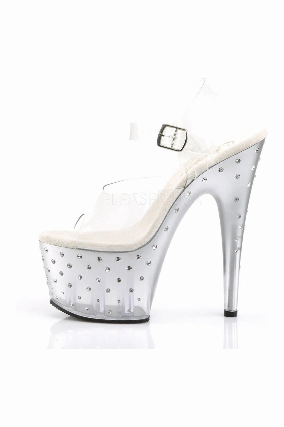 STARDUST-708T Platform Sandal  | Clear Vinyl