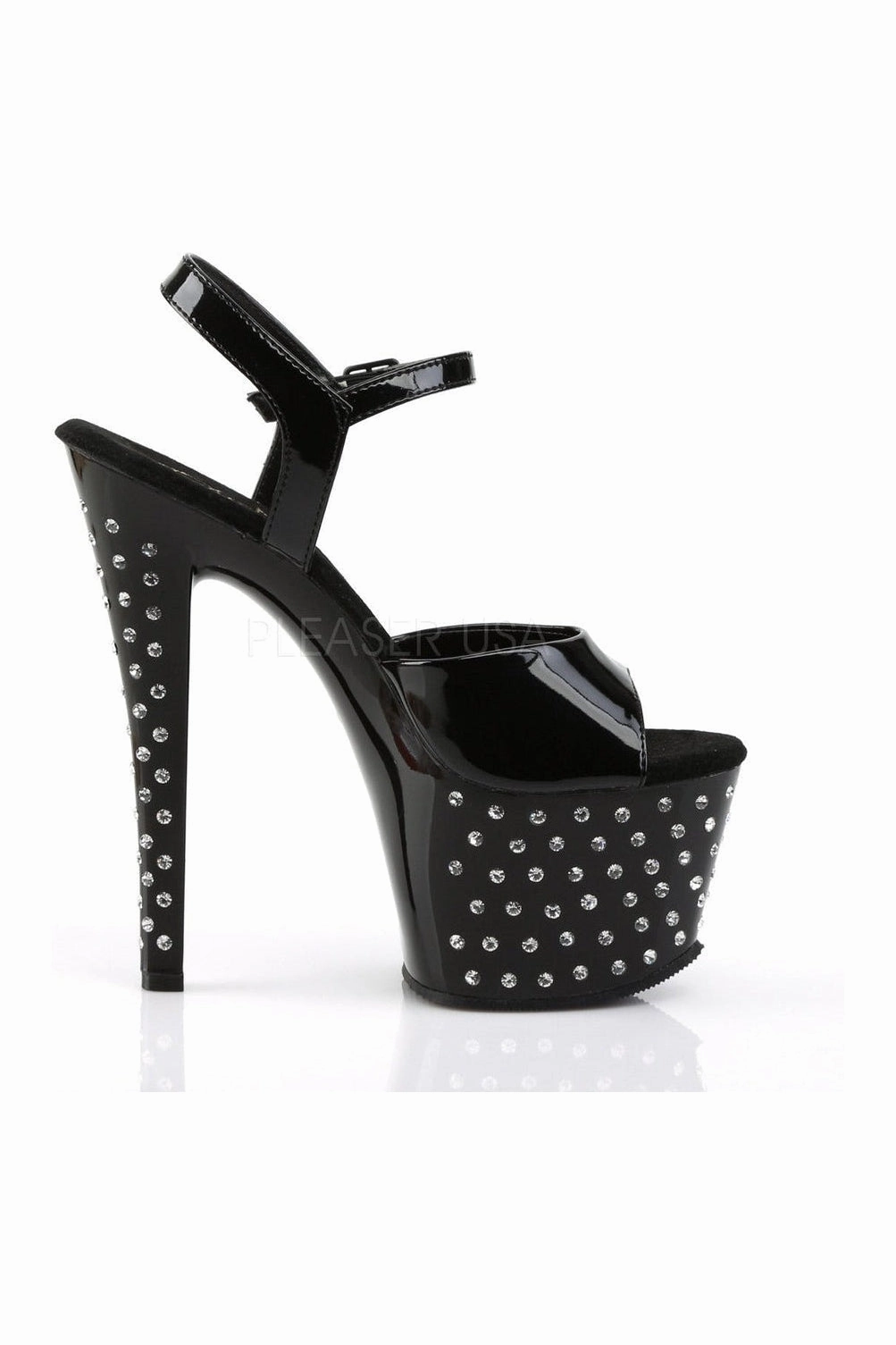 STARDUST-709 Platform Sandal  | Black Patent