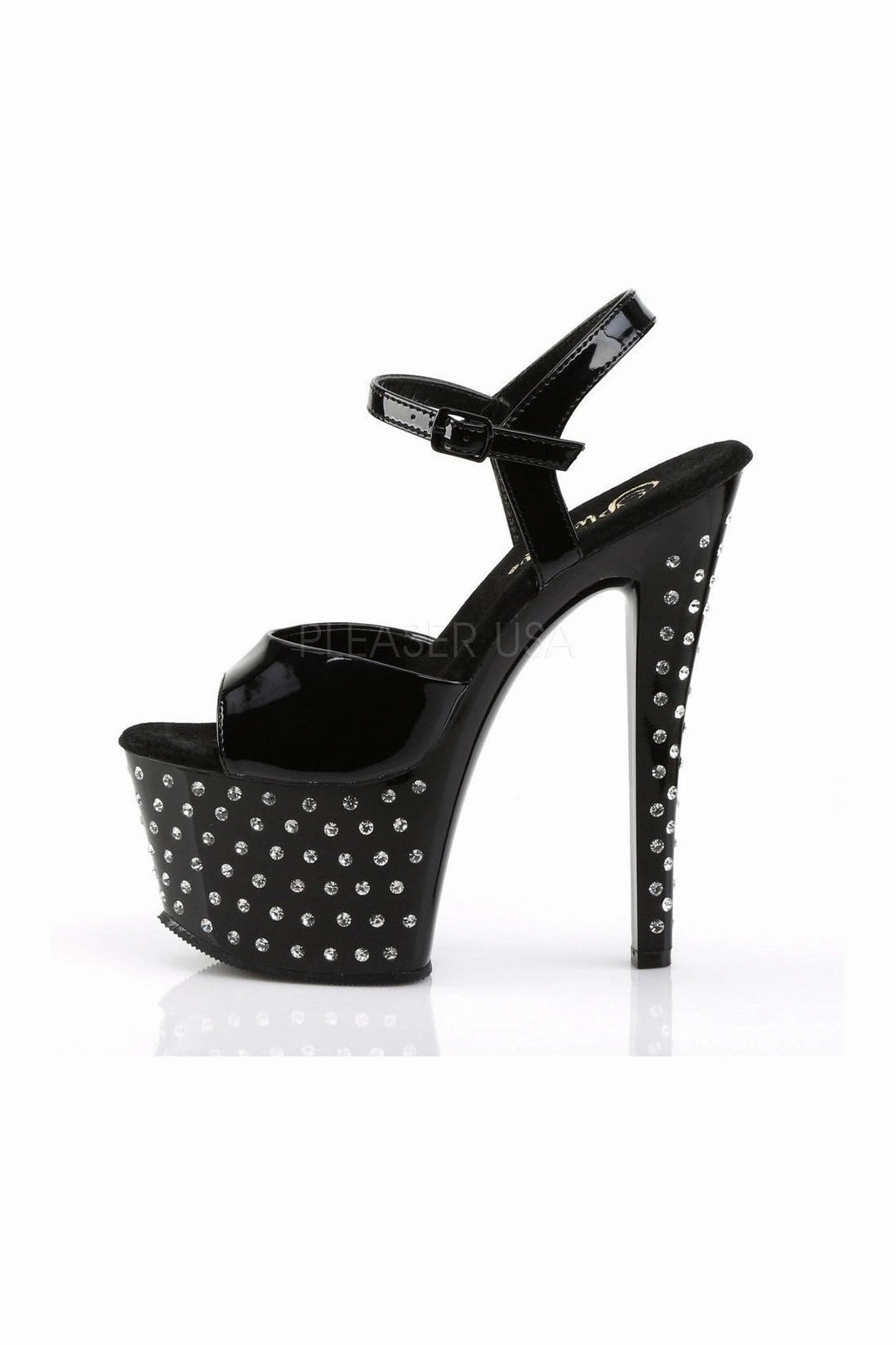 STARDUST-709 Platform Sandal  | Black Patent