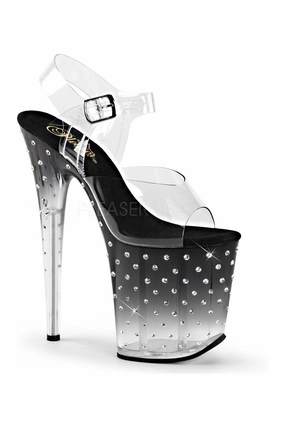 STARDUST-808T Platform Sandal  | Black Vinyl